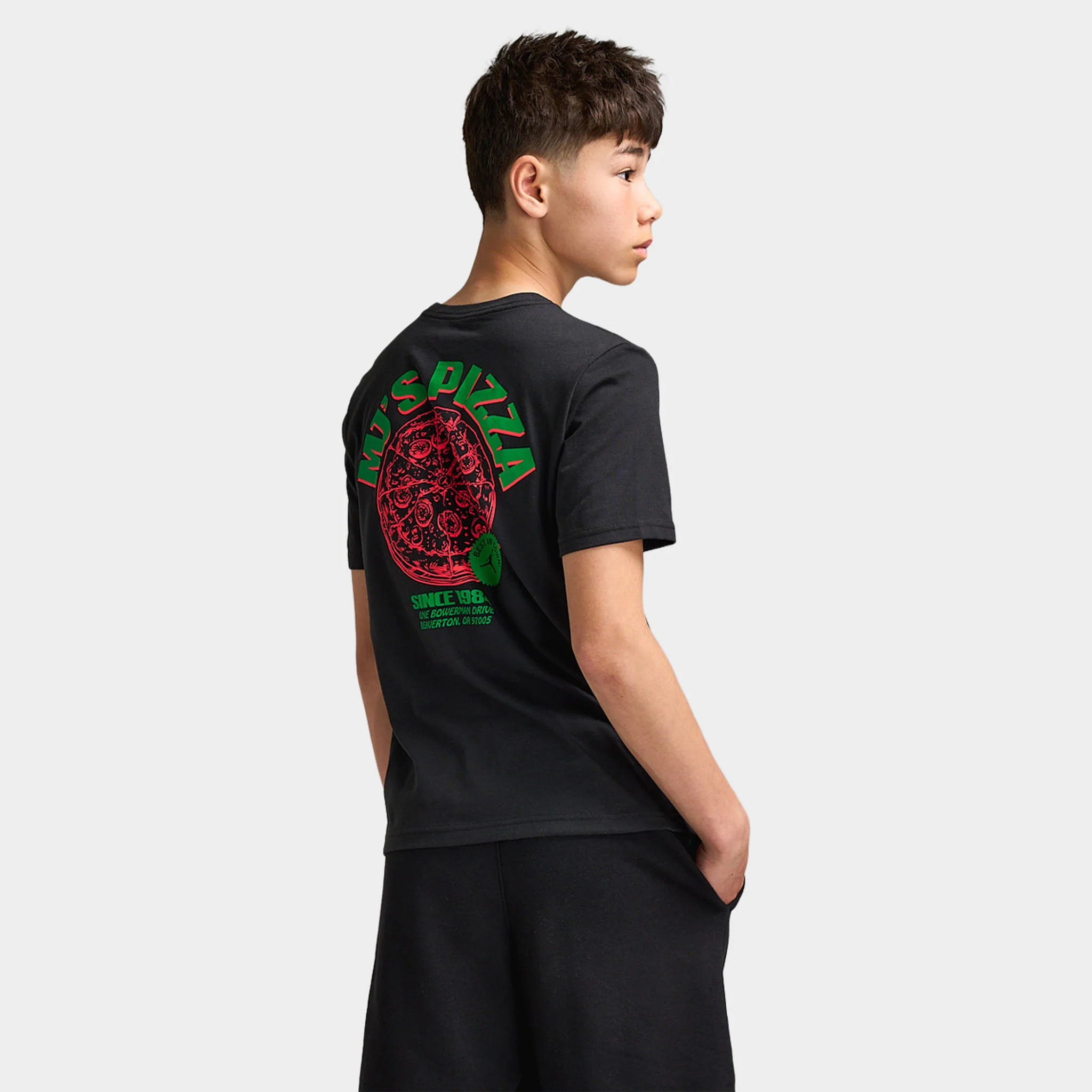 Jordan Juniors' Brand Pizza T-Shirt / Black - Image 2