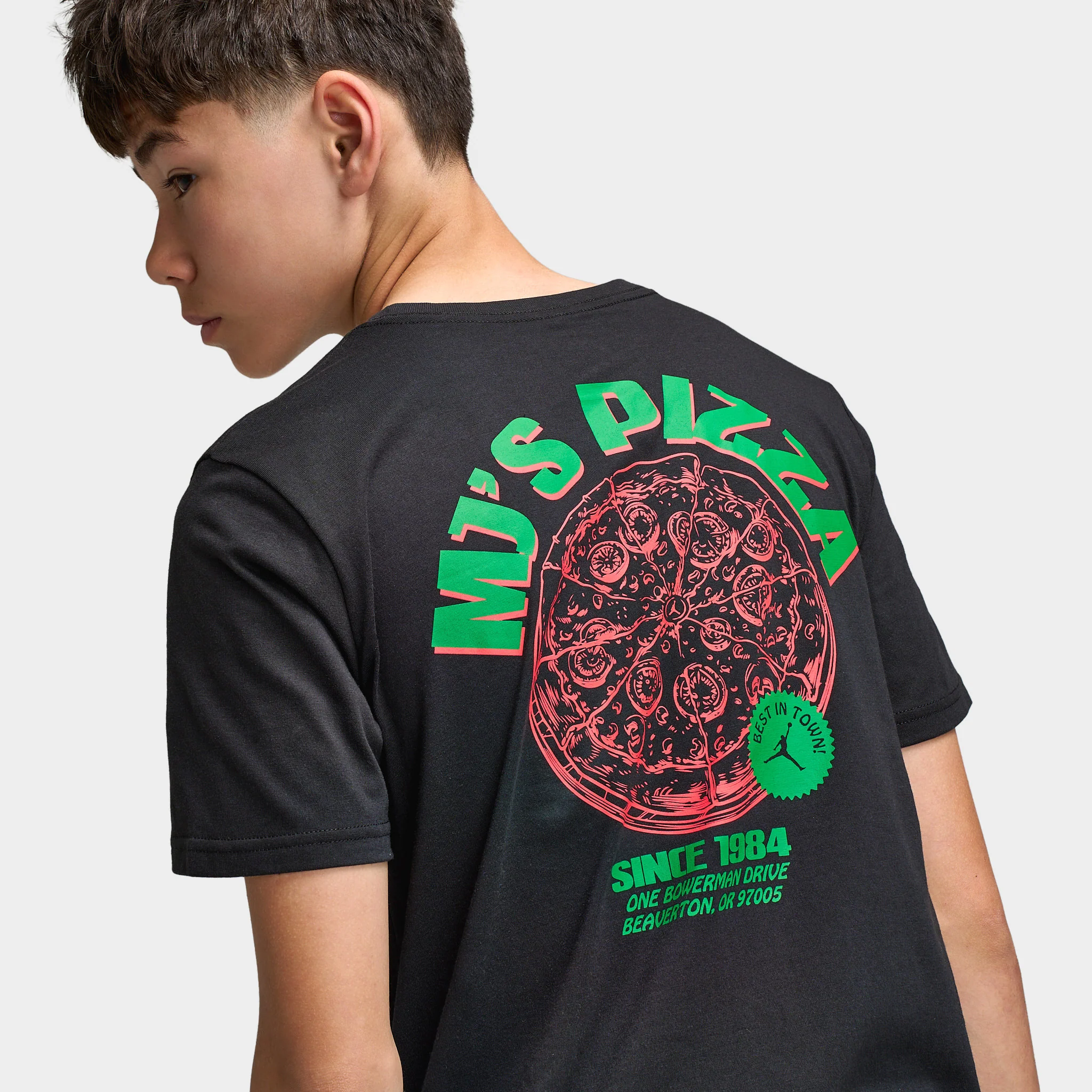 Jordan Juniors' Brand Pizza T-Shirt / Black - Image 4