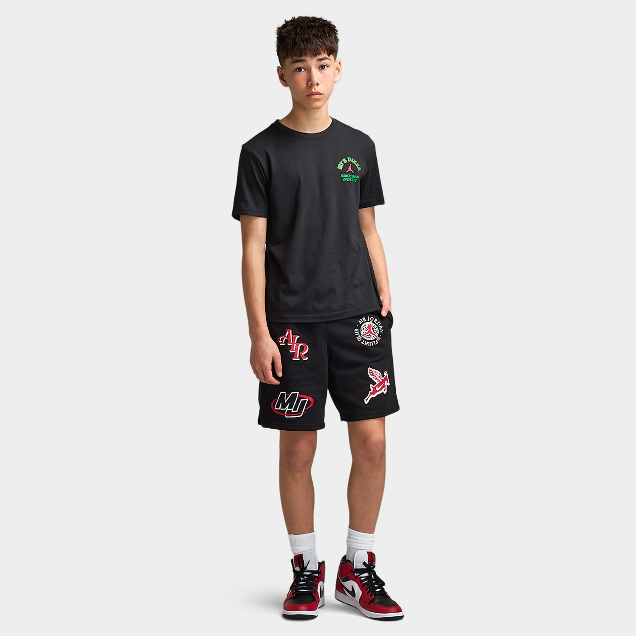 Jordan Juniors' Brand Pizza T-Shirt / Black - Image 5