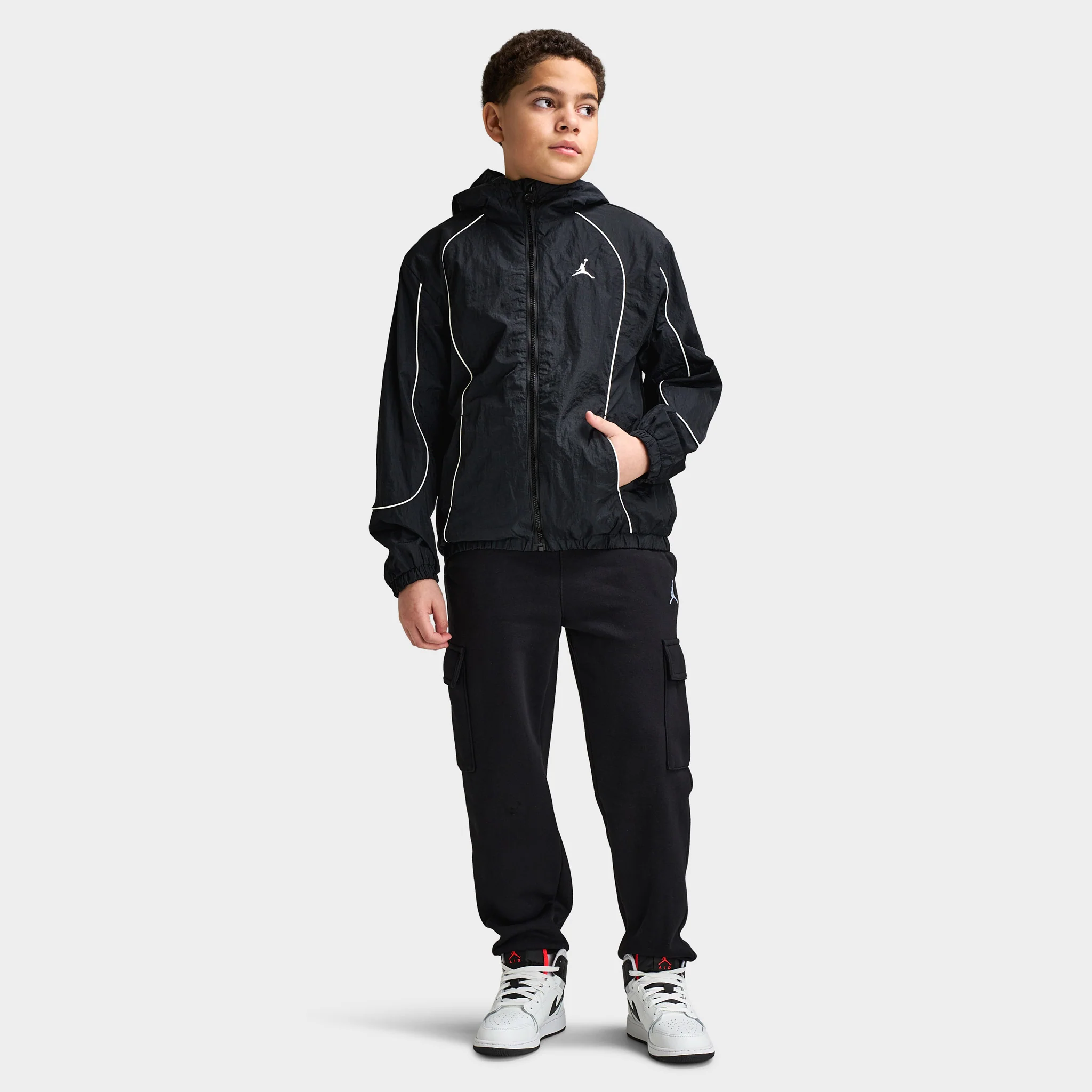 Jordan Juniors' Color Block Wind Jacket / Black - Image 5