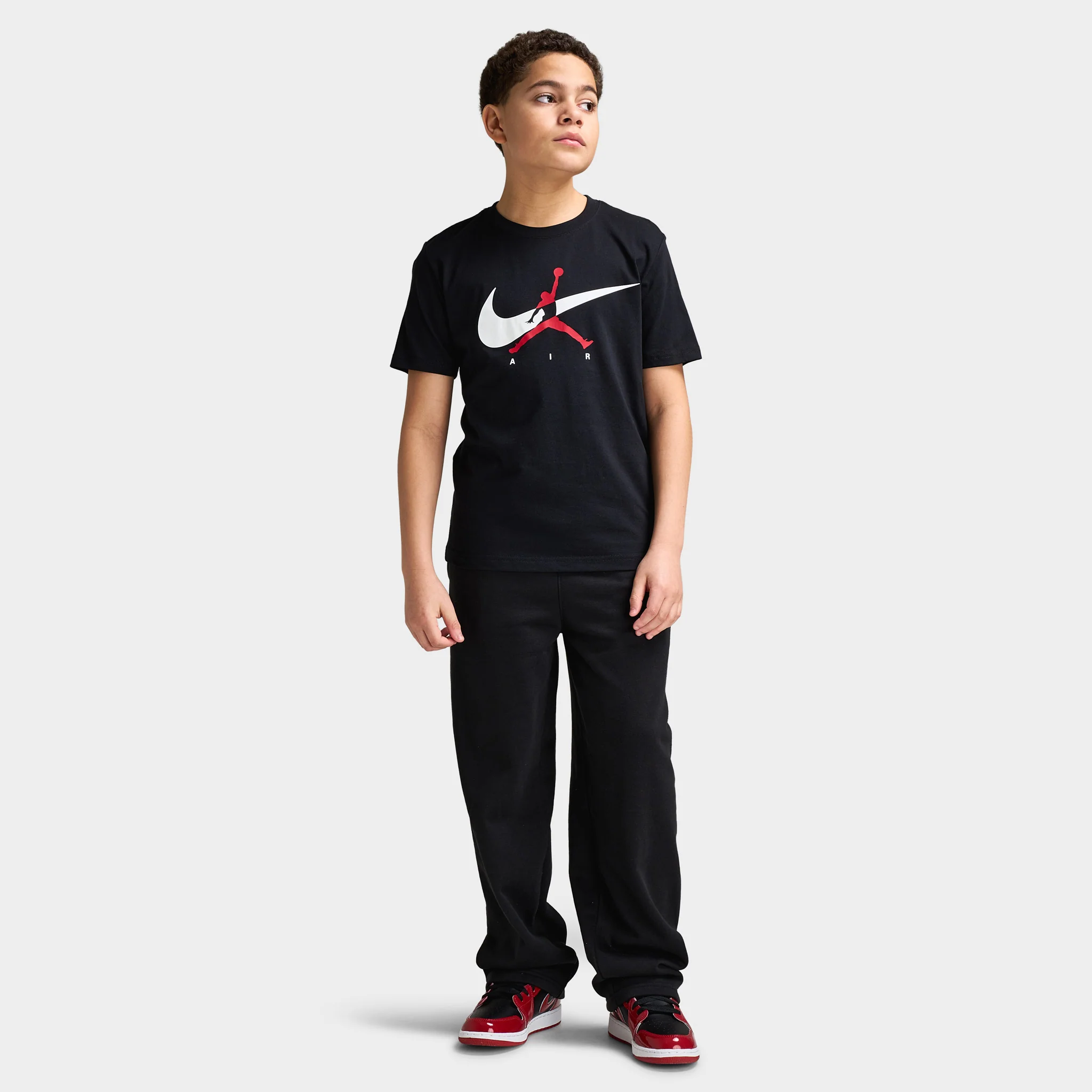 Jordan Juniors' Jumpman Swoosh Intersection T-Shirt / Black - Image 5