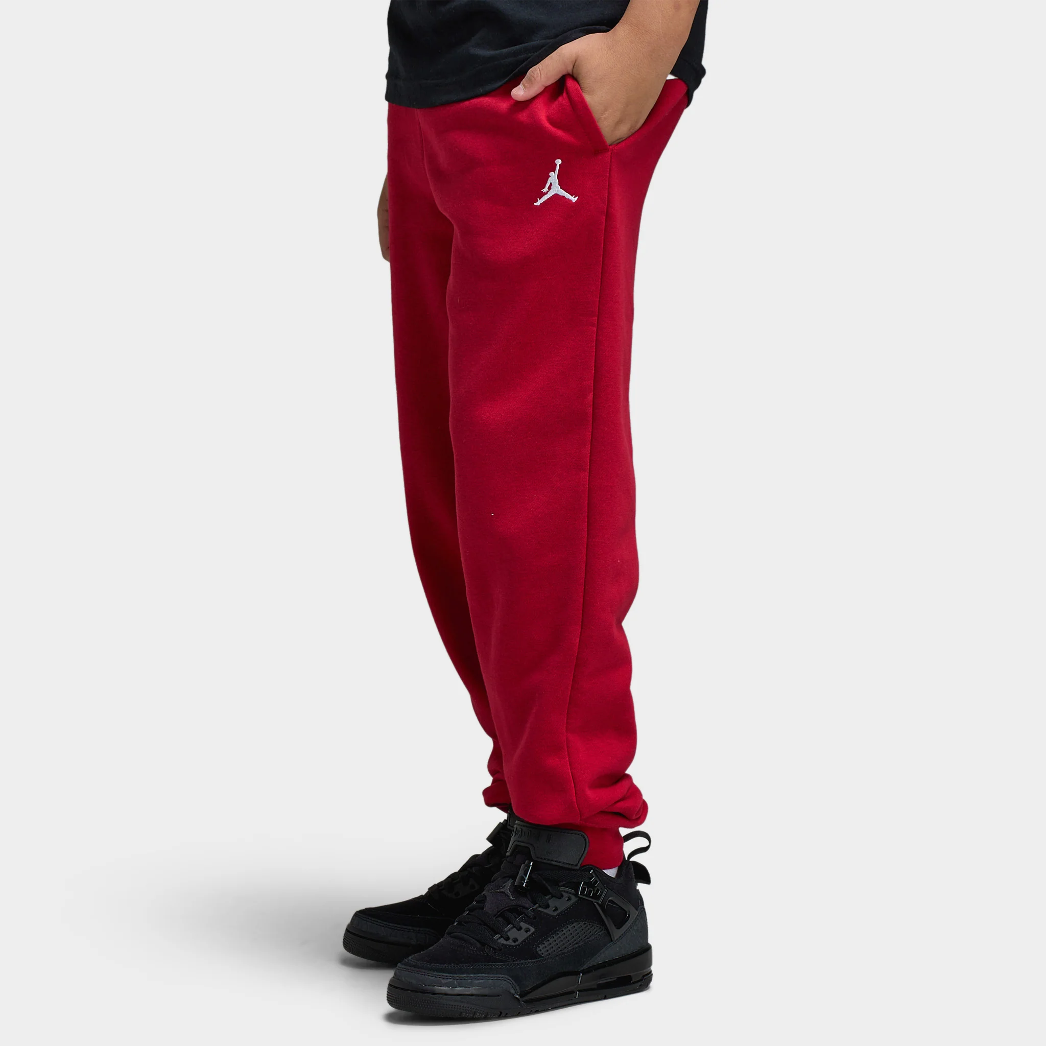 Jordan Juniors'  MJ Brooklyn Fleece Pants / Gym Red - Image 3