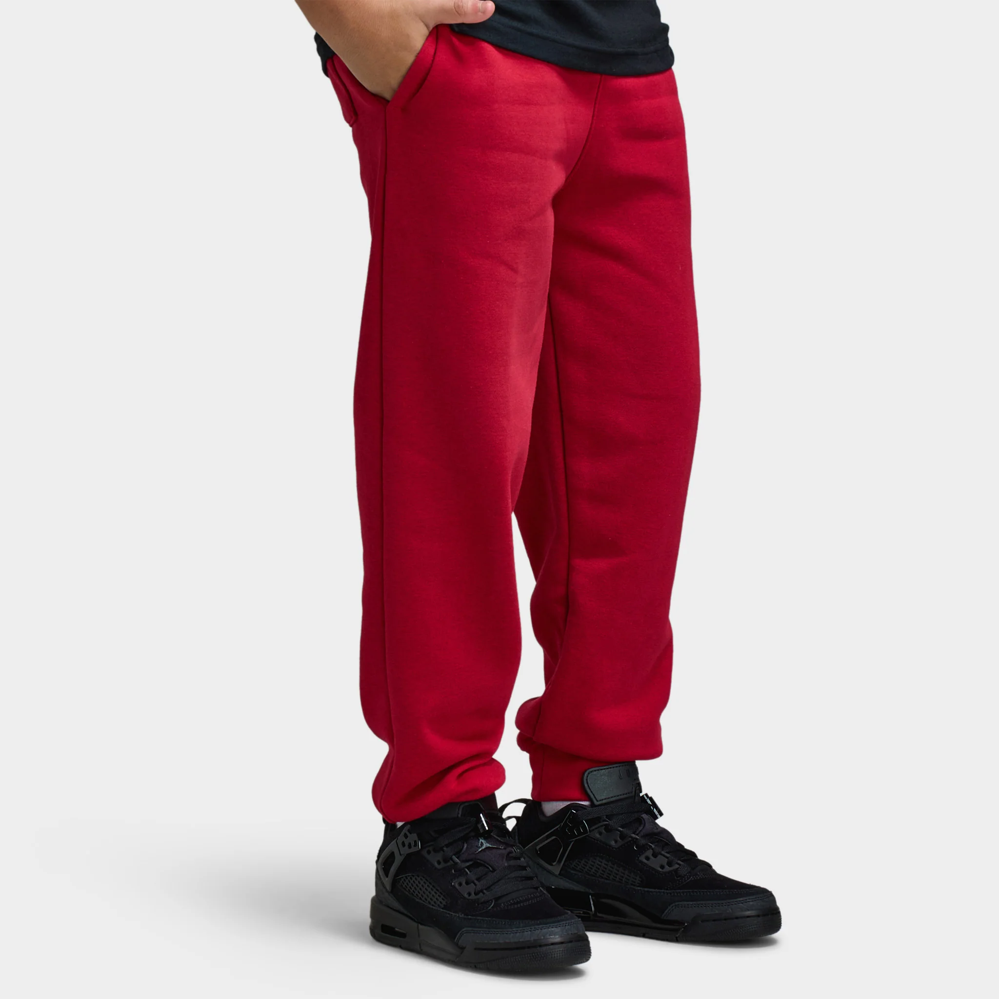 Jordan Juniors'  MJ Brooklyn Fleece Pants / Gym Red - Image 4