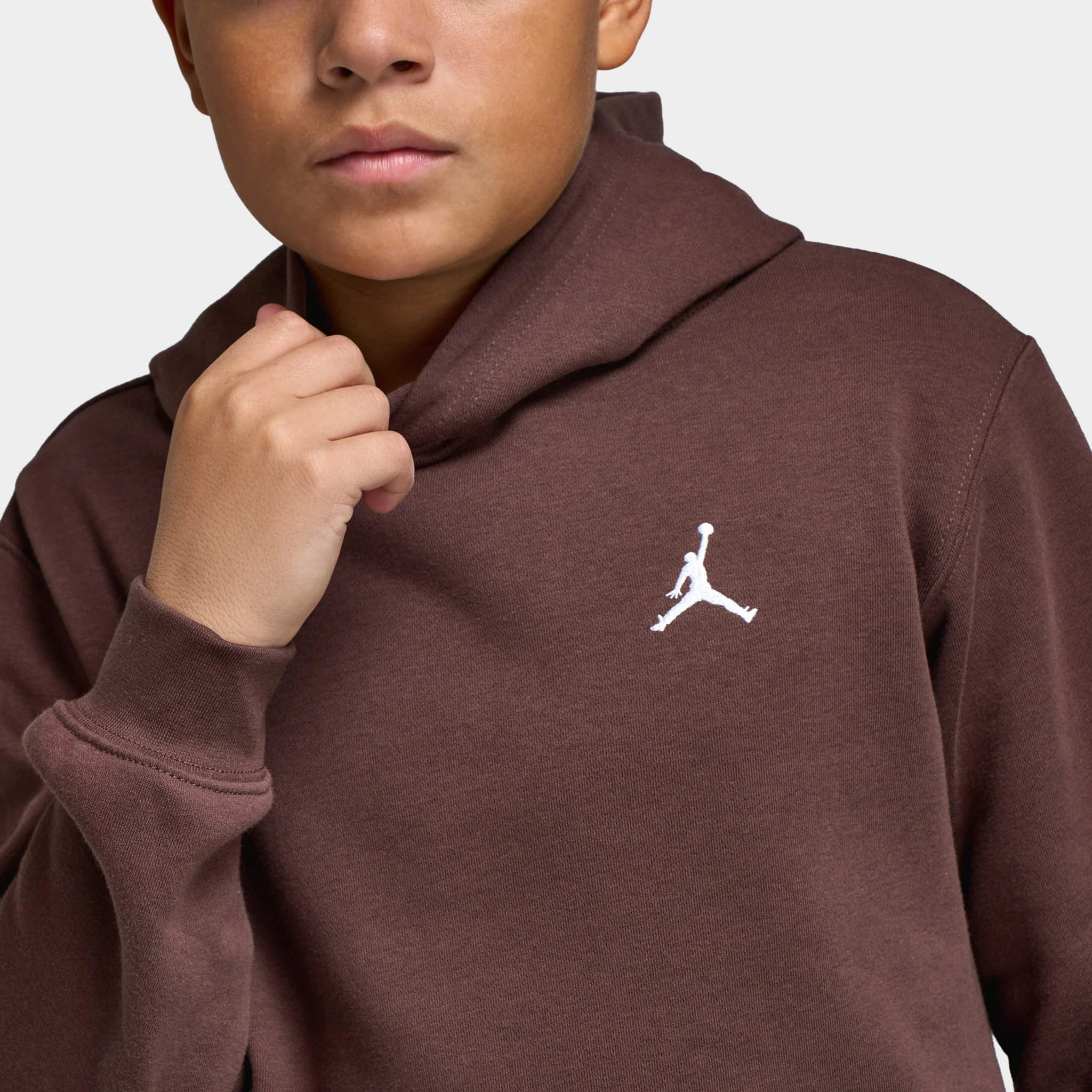 Jordan Juniors' MJ Brooklyn Fleece Pullover Hoodie / Baroque Brown - Image 4