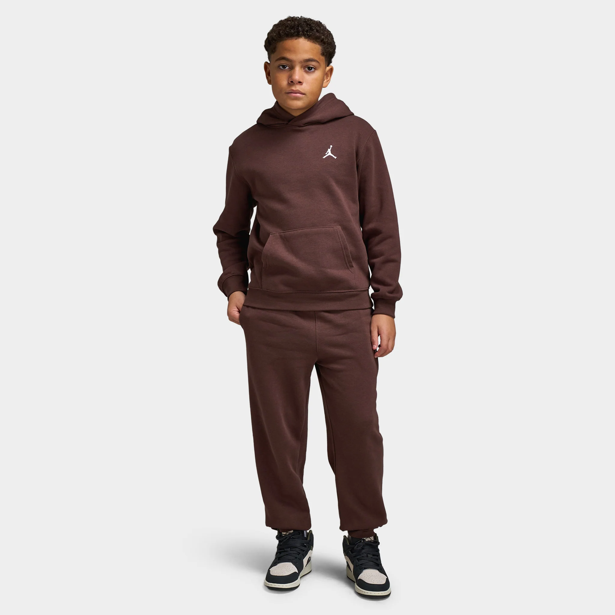 Jordan Juniors' MJ Brooklyn Fleece Pullover Hoodie / Baroque Brown - Image 6