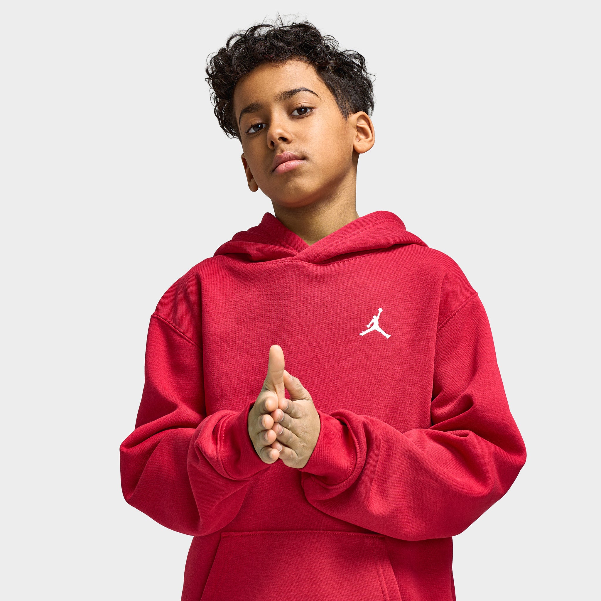 Jordan Juniors' MJ Brooklyn Fleece Pullover Hoodie / Gym Red - Image 3