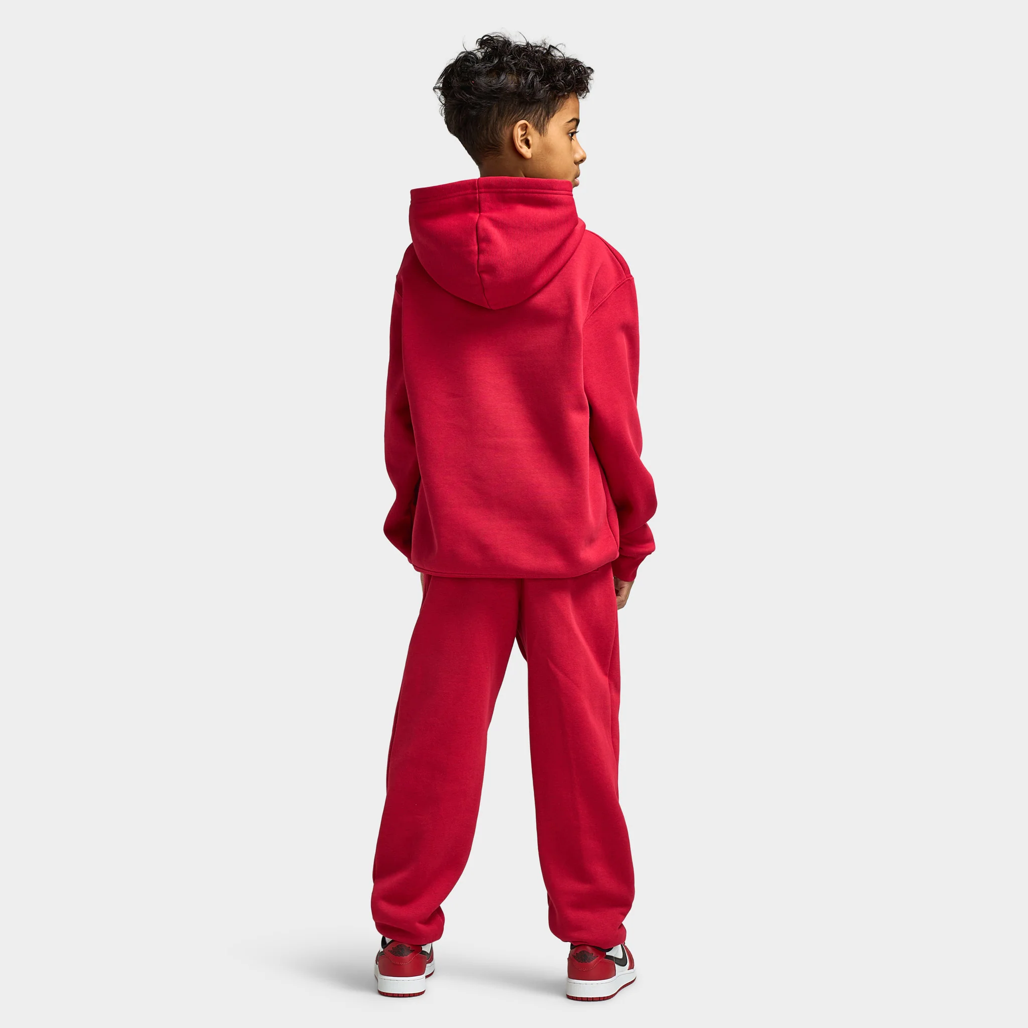 Jordan Juniors' MJ Brooklyn Fleece Pullover Hoodie / Gym Red - Image 6