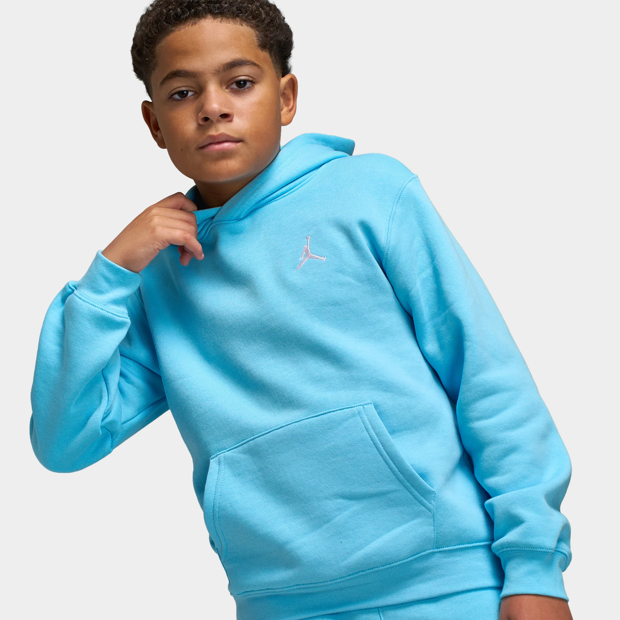 Jordan Juniors' MJ Brooklyn Pullover Hoodie / Blue Chill - Image 3