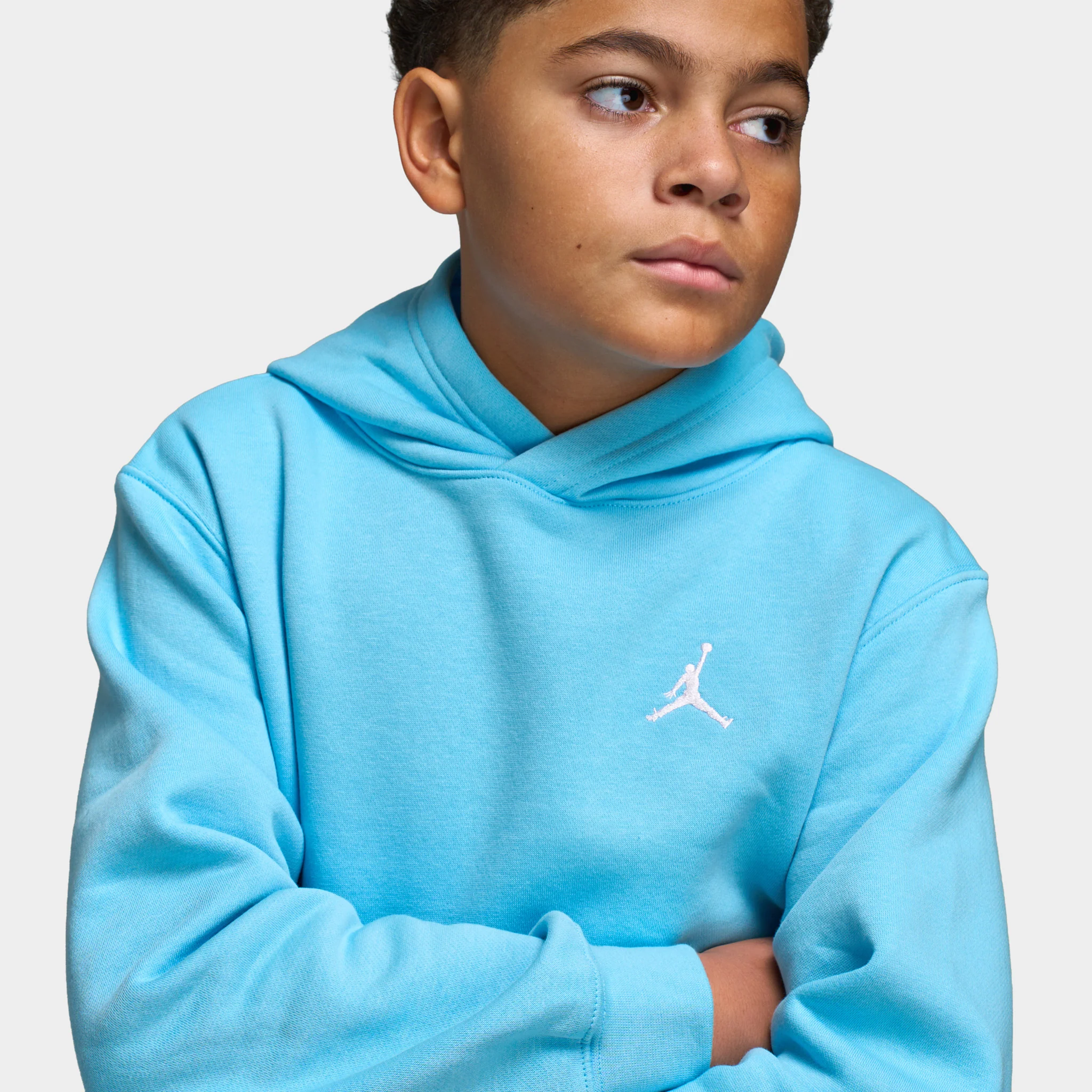 Jordan Juniors' MJ Brooklyn Pullover Hoodie / Blue Chill - Image 4
