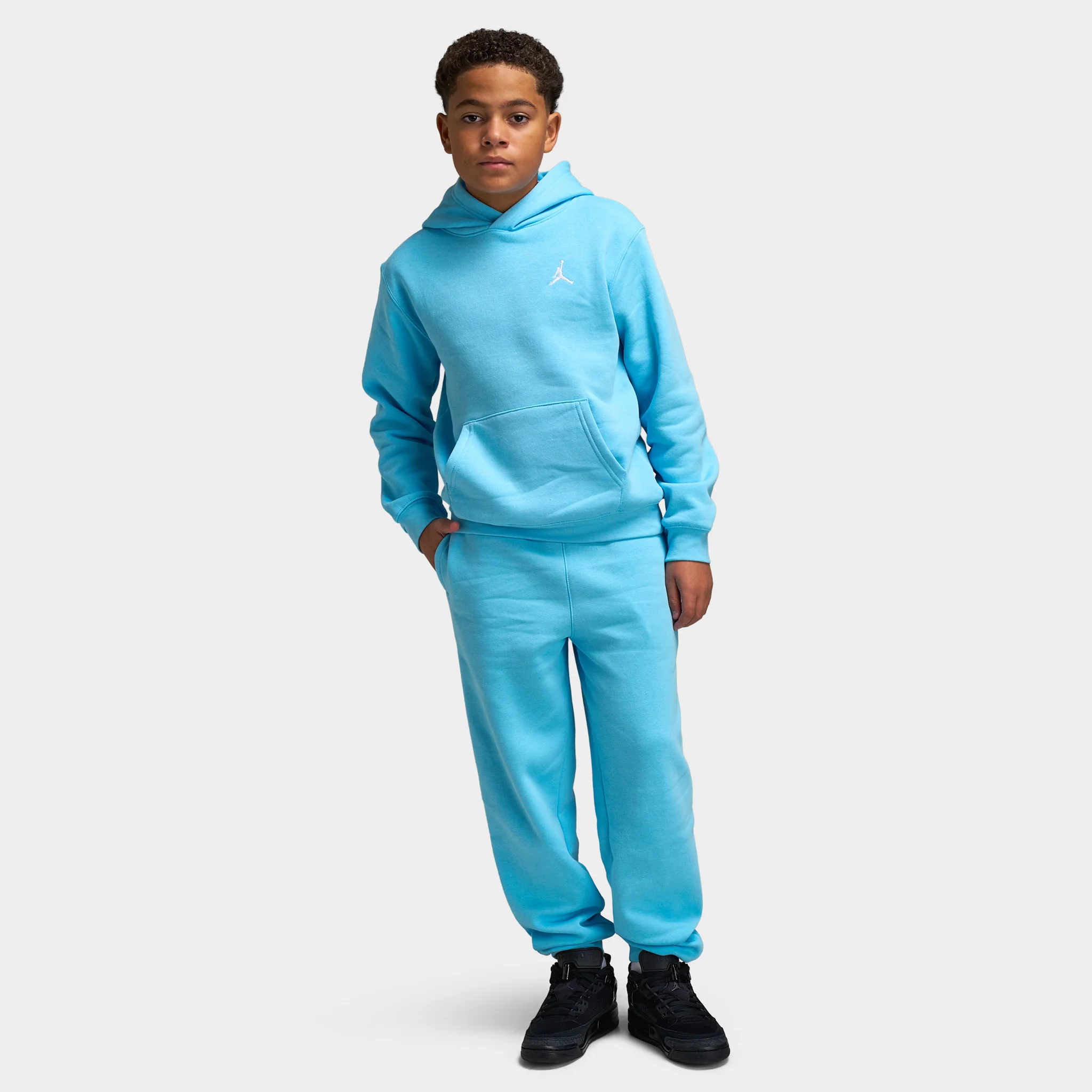 Jordan Juniors' MJ Brooklyn Pullover Hoodie / Blue Chill - Image 6