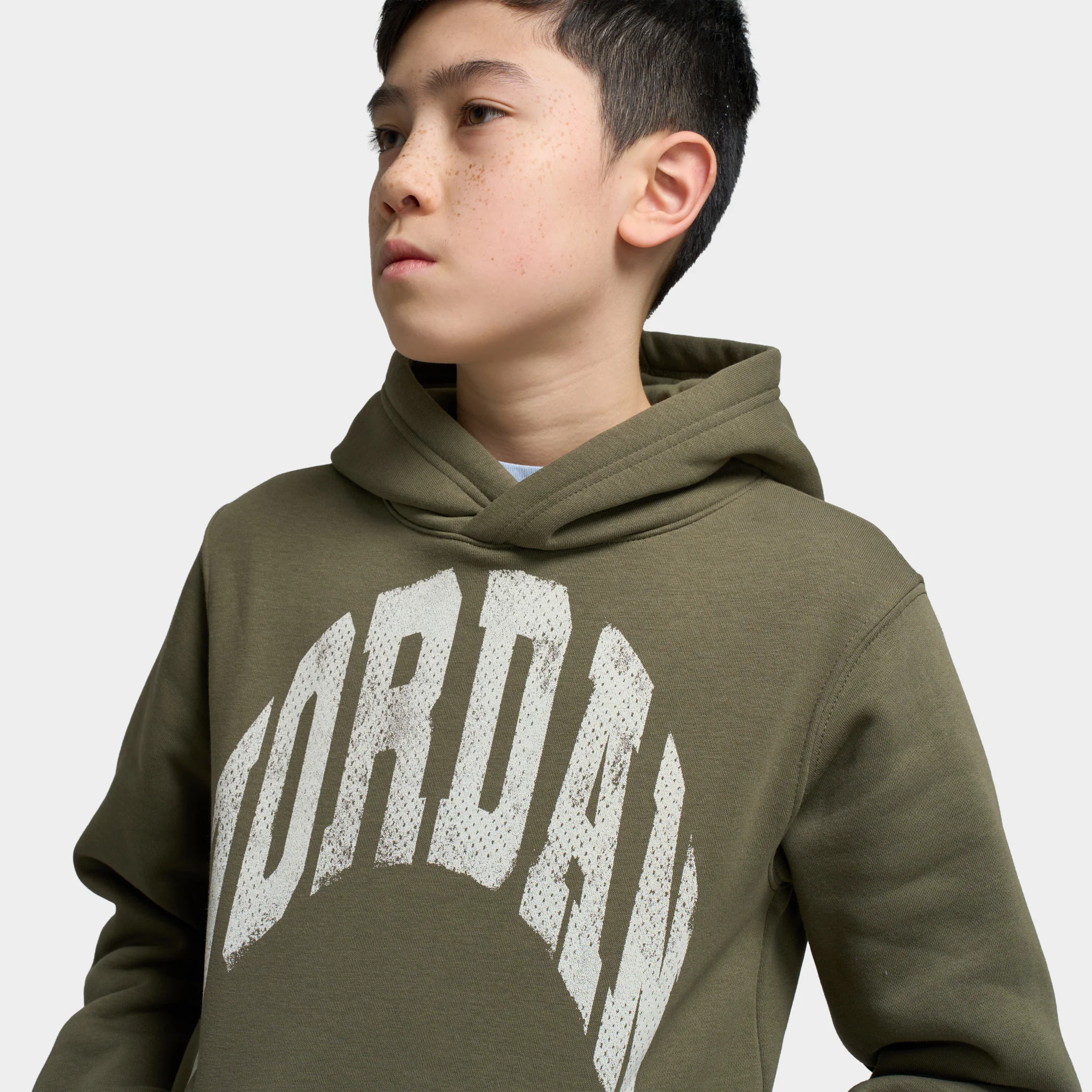 Jordan Juniors' MJ MVP Fleece Pullover Hoodie / Medium Olive - Image 3