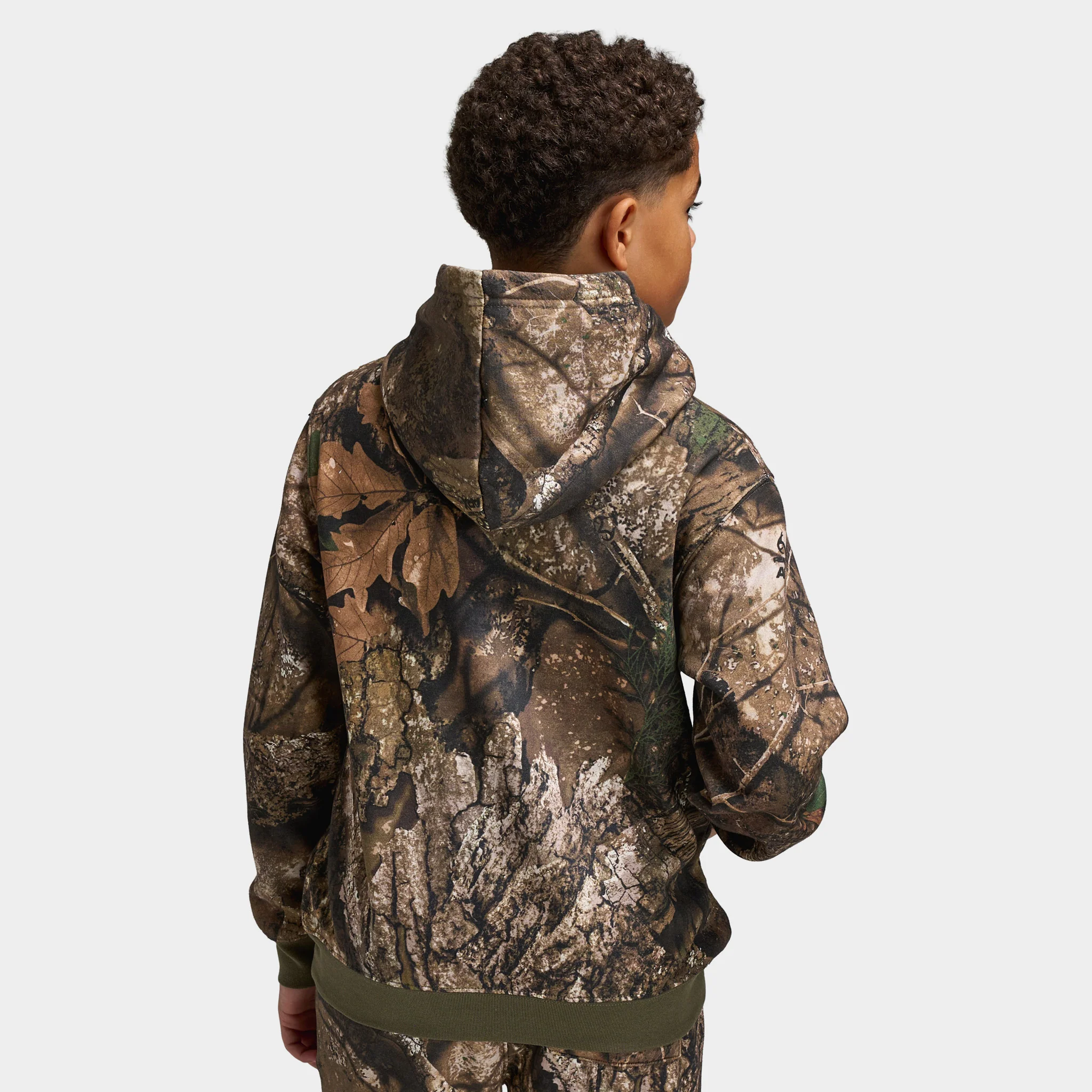 Jordan Juniors' MJ MVP Fleece Pullover Hoodie / Medium Olive Camo - Image 2