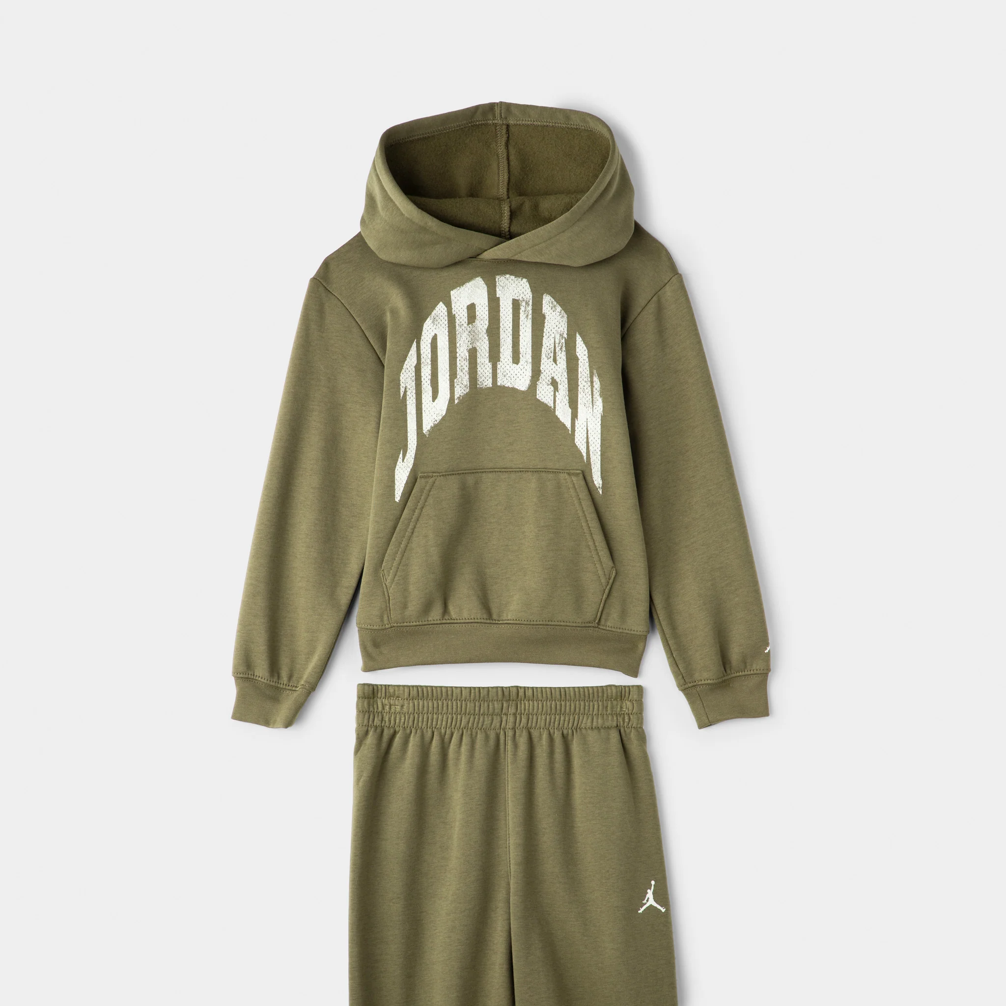 Jordan Children's MJ MVP Fleece Pullover Hoodie Set / Med Olive - Image 3