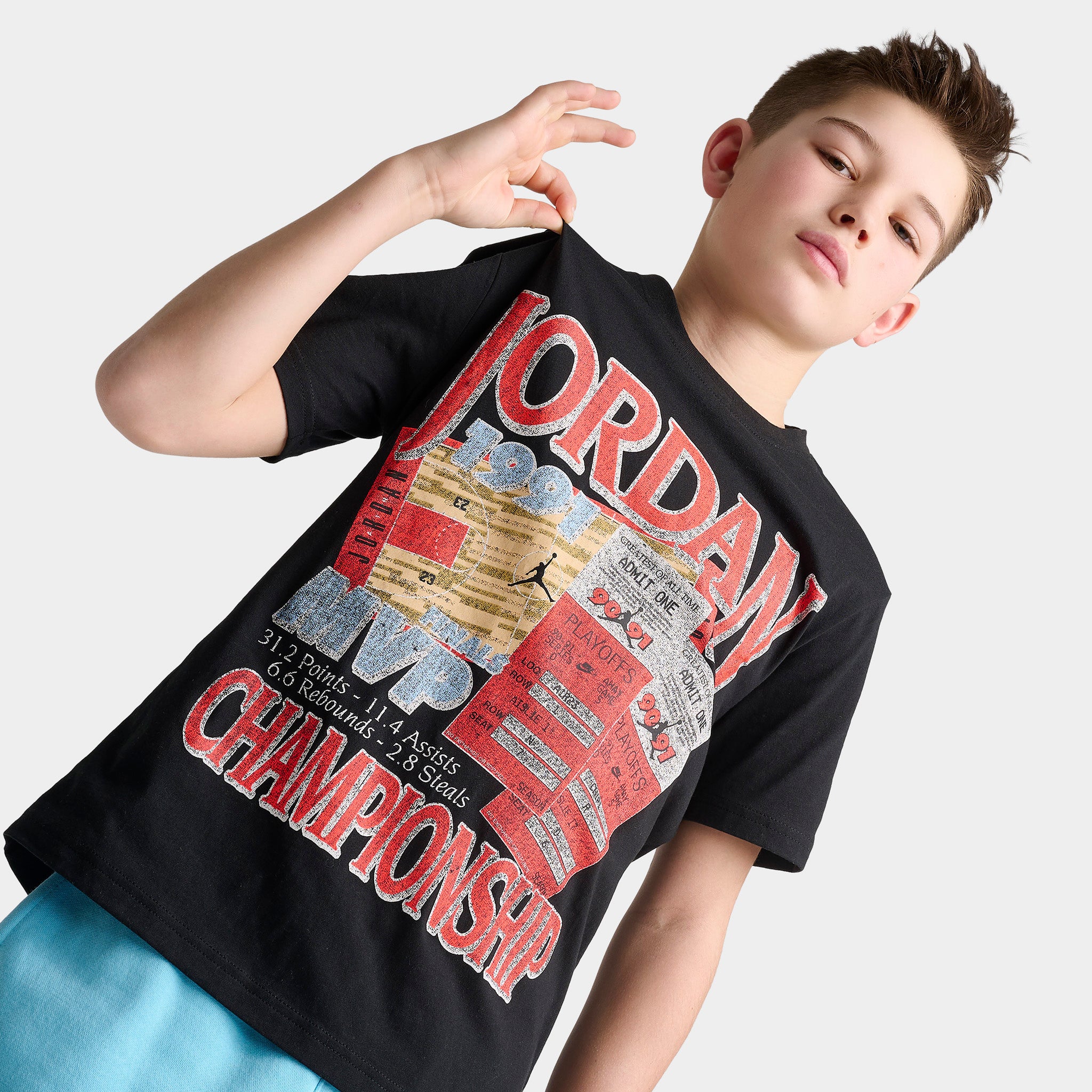 Jordan Juniors' Playoff Tix Tee / Black - Image 3