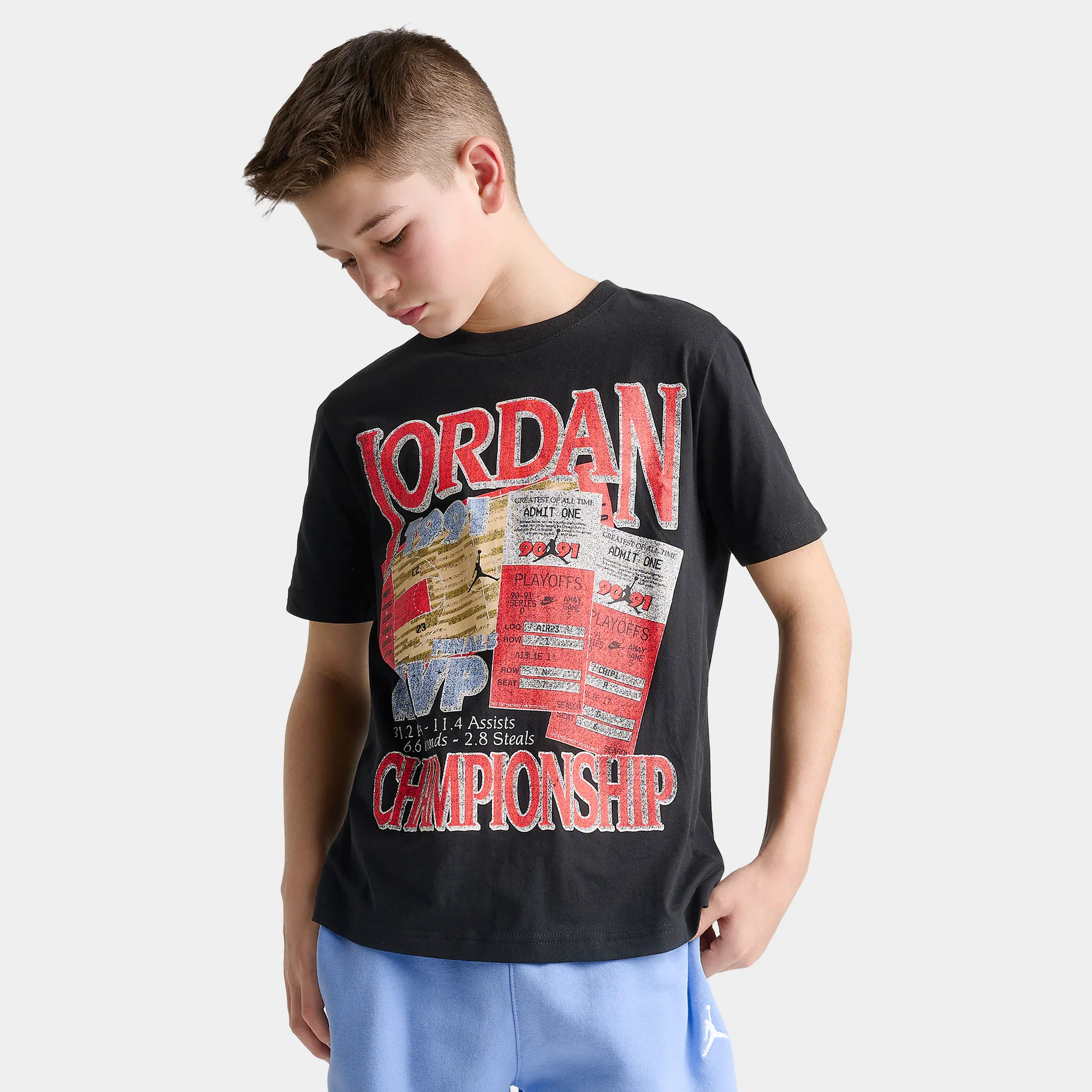 Jordan Juniors' Playoff Tix Tee / Black - Image 4
