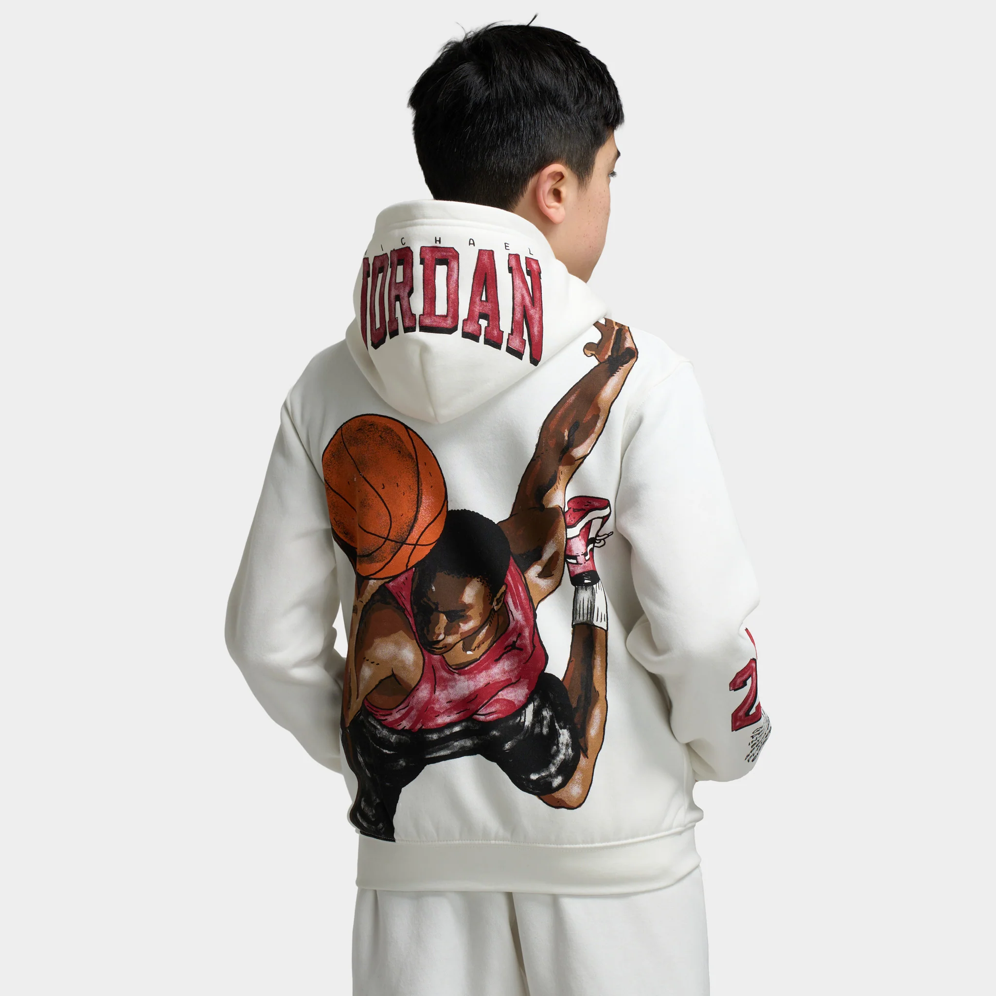 Jordan Juniors' Sketch Pullover Hoodie / Sail - Image 2