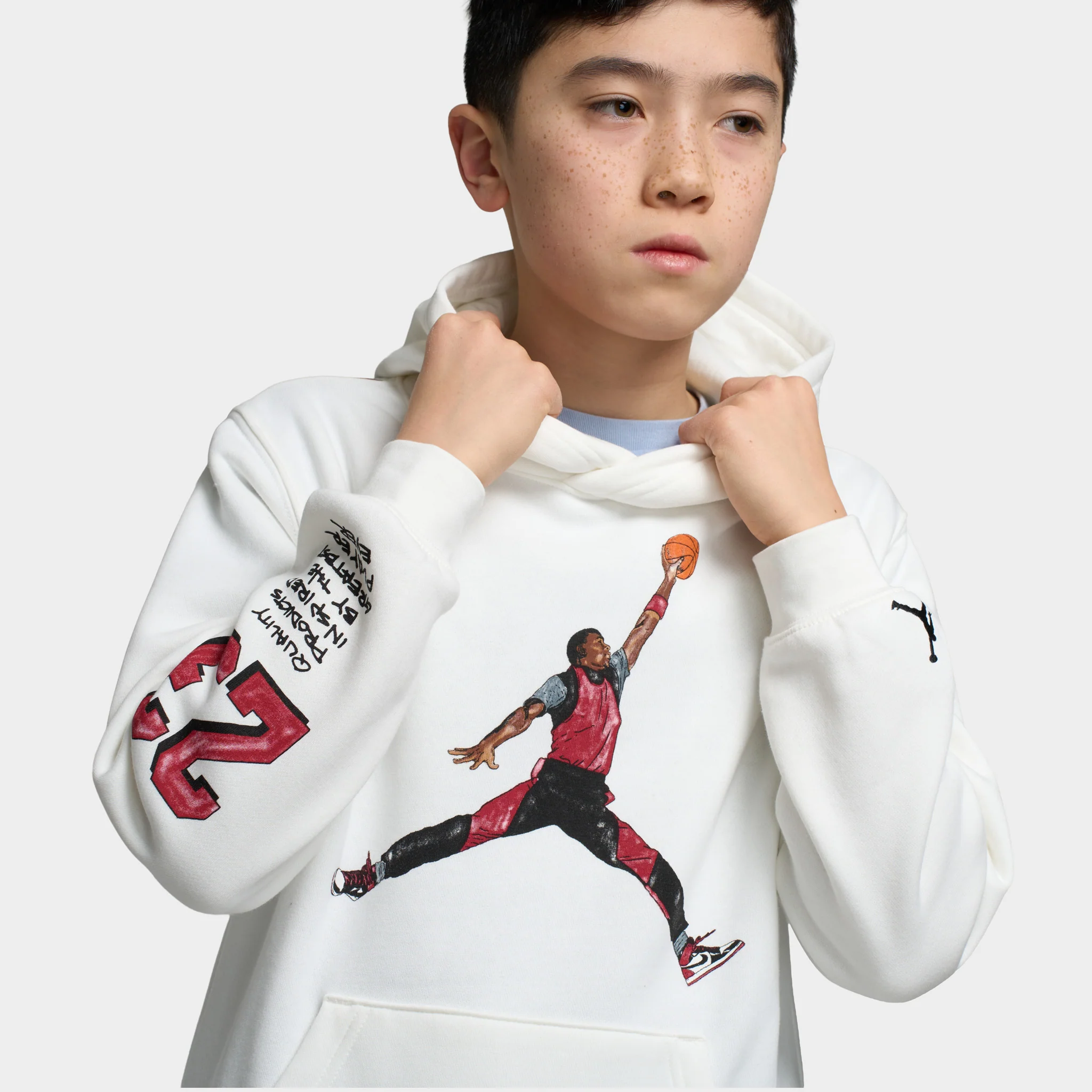 Jordan Juniors' Sketch Pullover Hoodie / Sail - Image 3