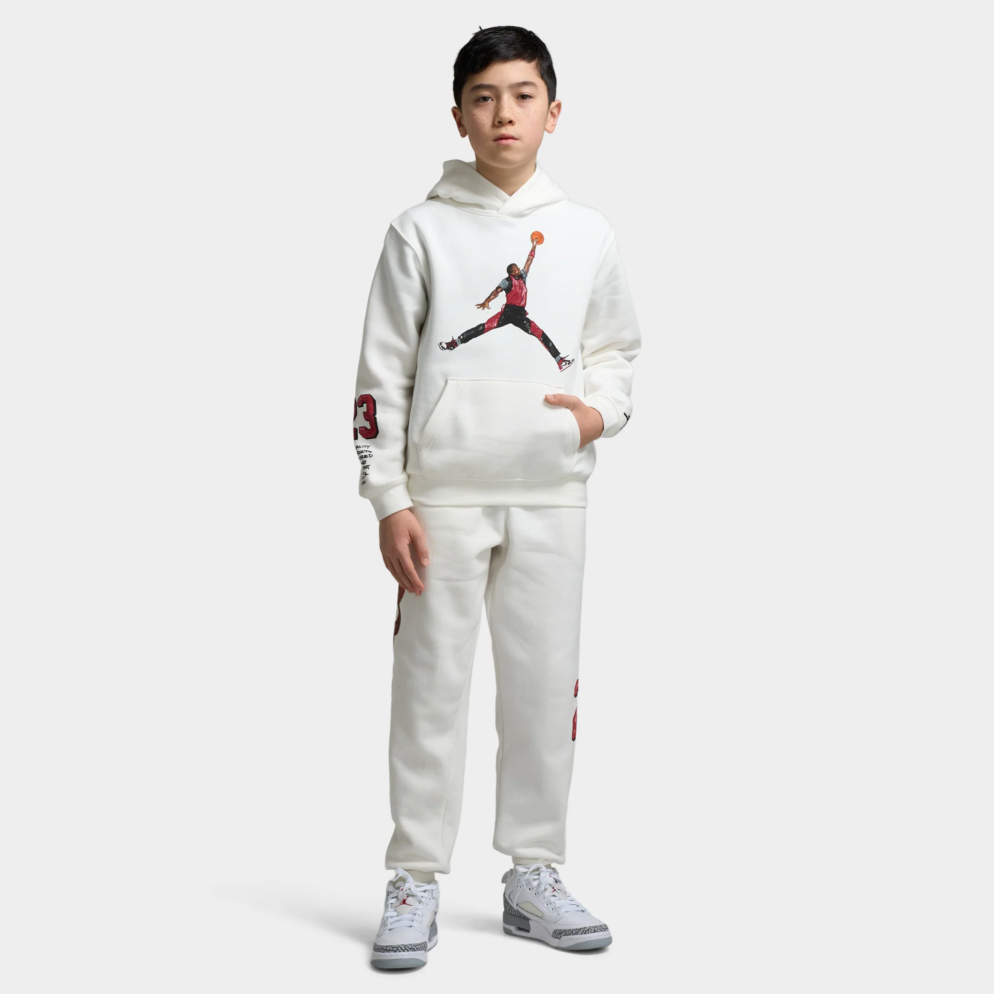 Jordan Juniors' Sketch Pullover Hoodie / Sail - Image 6