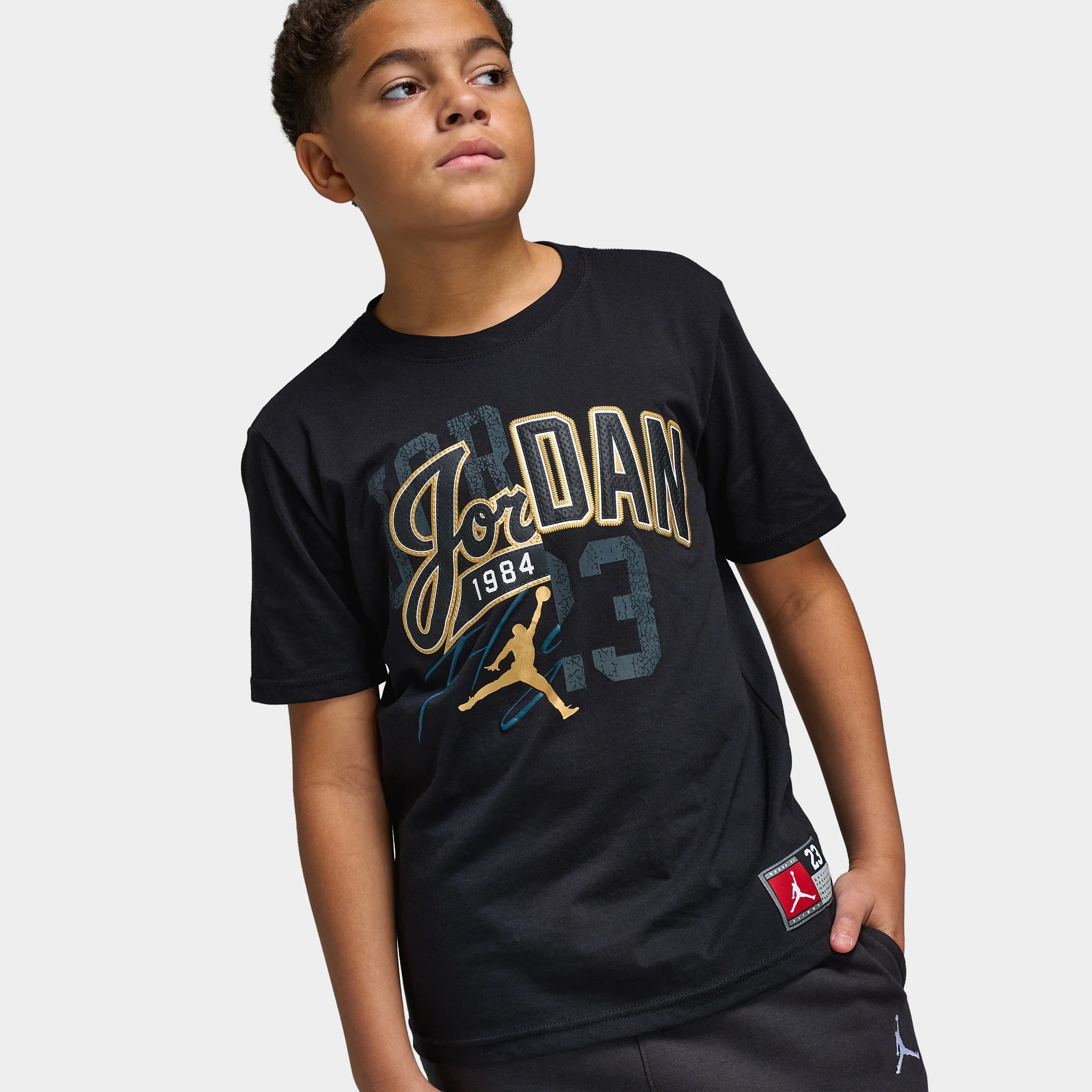 Jordan Juniors' Varsity Split Black / Metallic Gold - Image 3