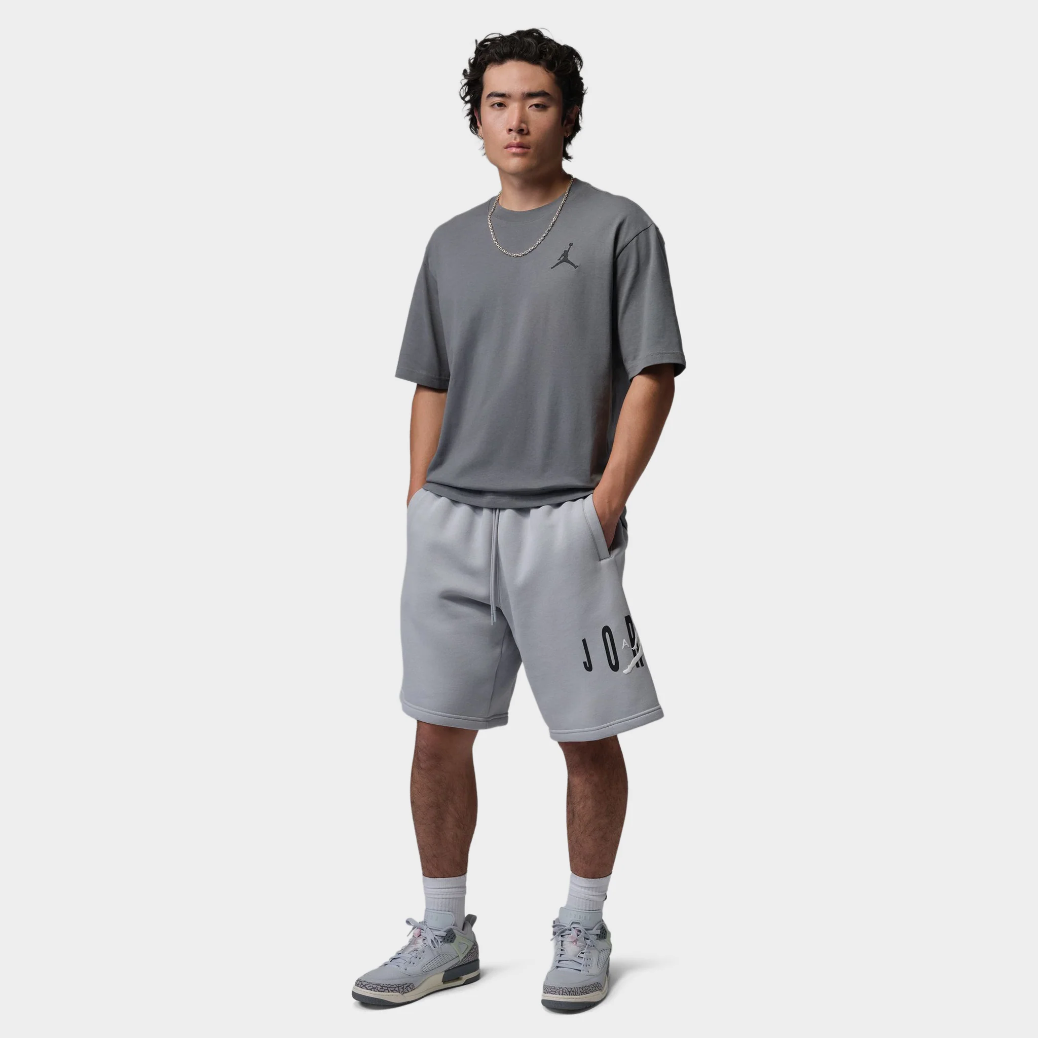 Jordan Men's Embroidered Jumpman T-Shirt Iron Grey / Black - Image 5