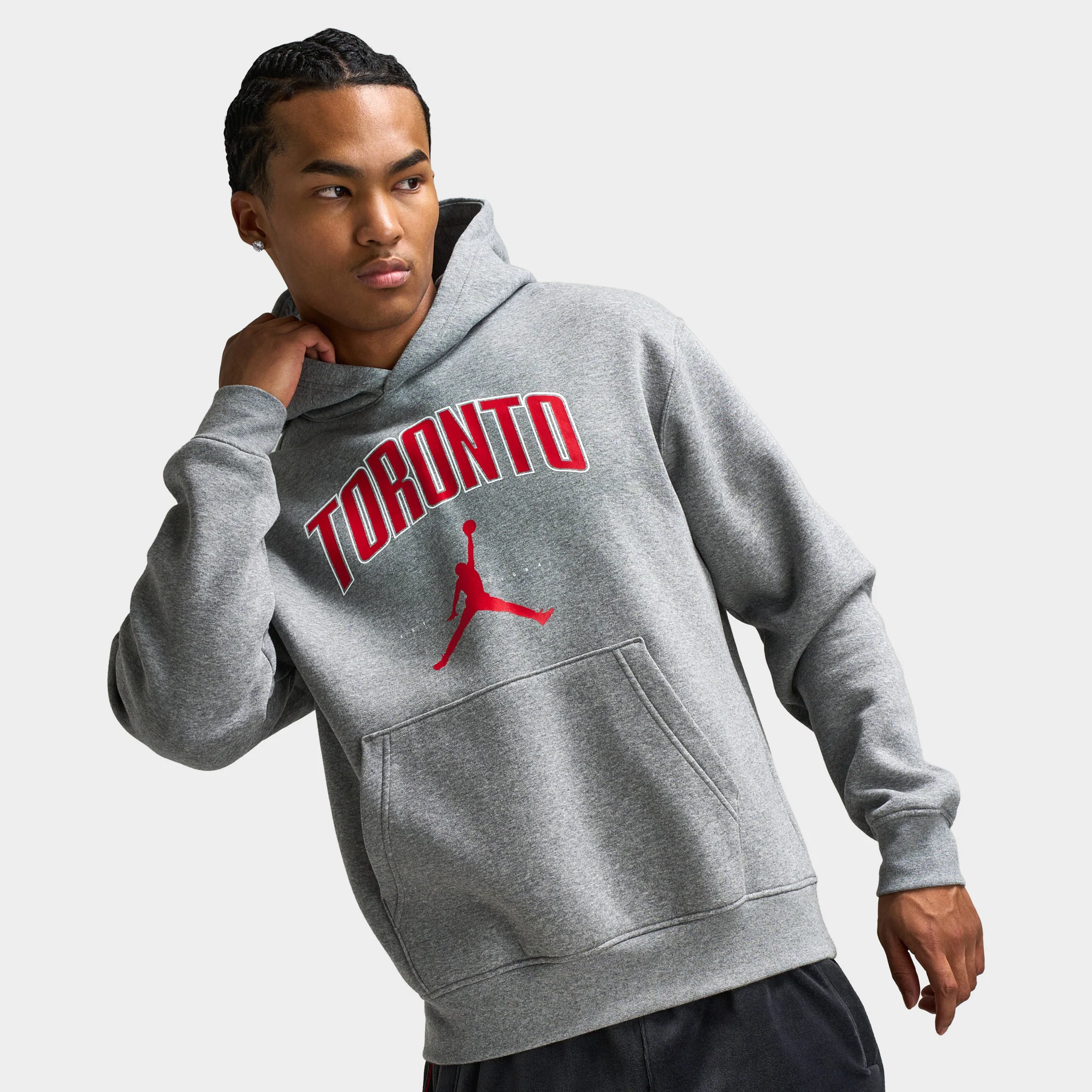 Jordan Men's Toronto Fleece Pullover Hoodie / Carbon Heather - Image 3