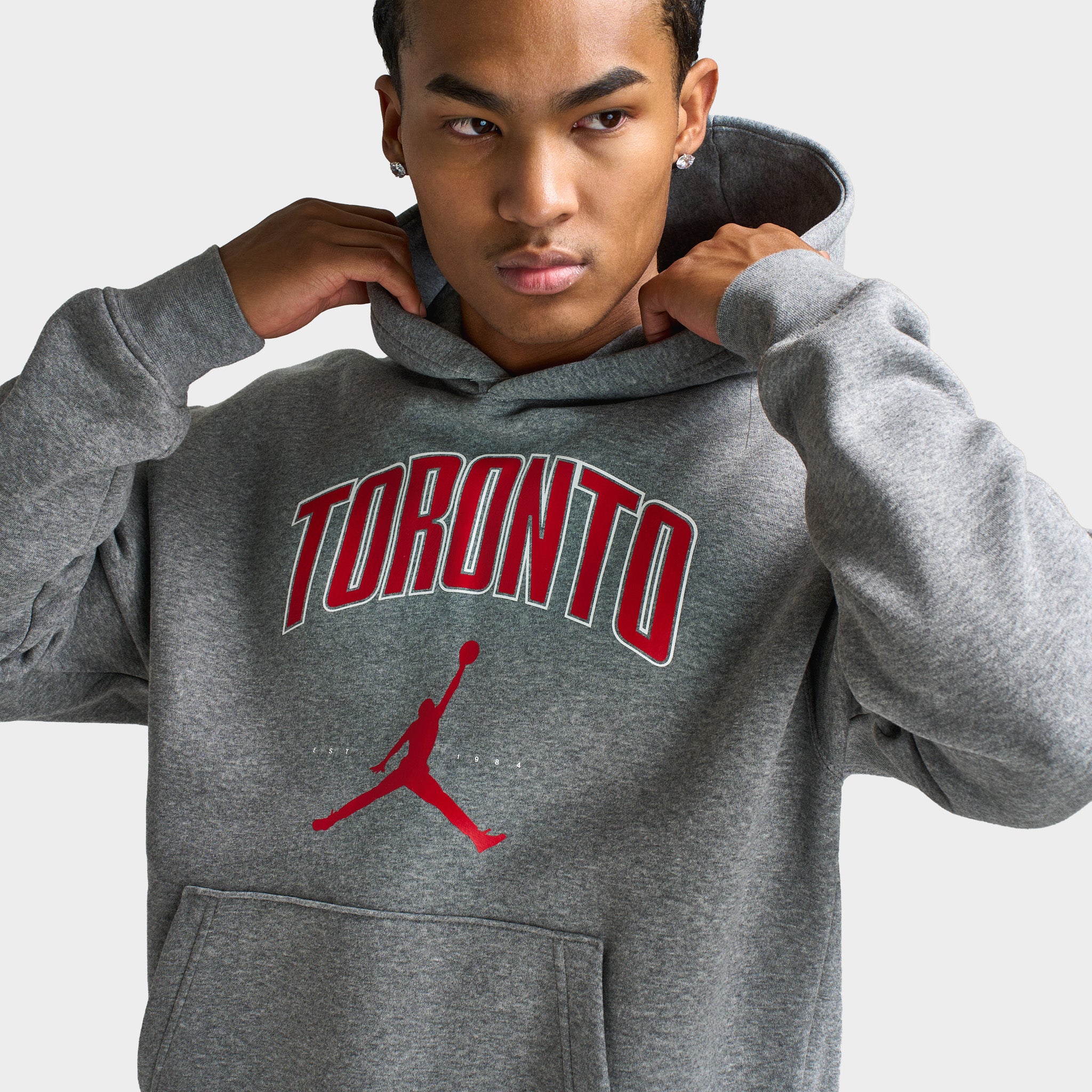 Jordan Men's Toronto Fleece Pullover Hoodie / Carbon Heather - Image 4