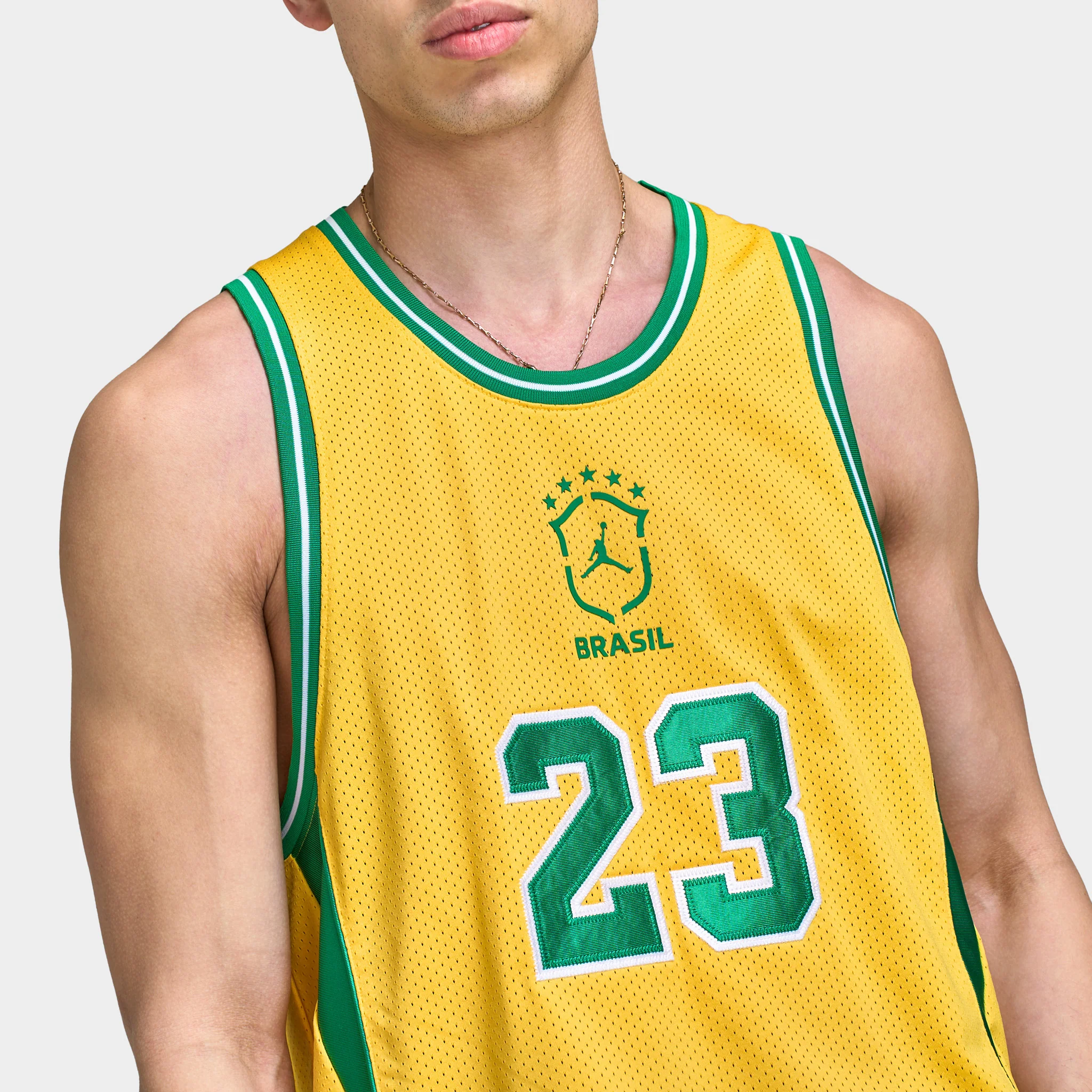 Jordan MJ ESS Mesh Jersey P6 Varsity Maize / Lucky Green - Image 5