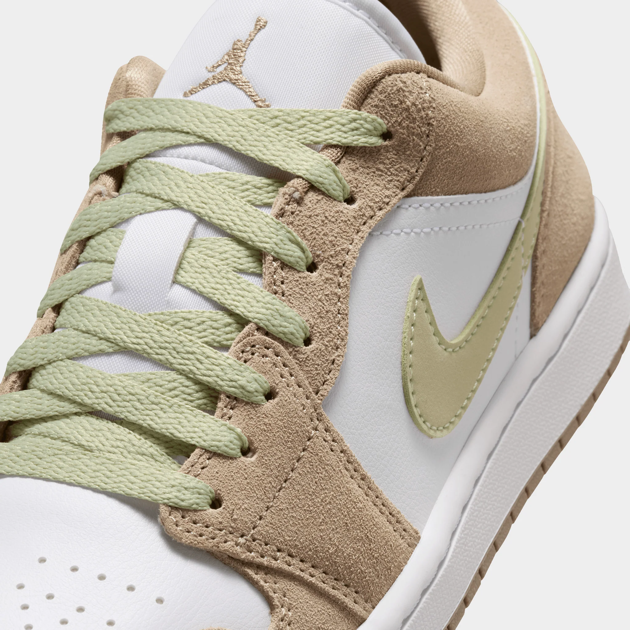Jordan Women's 1 Low Khaki / White - Olive Aura - Image 3