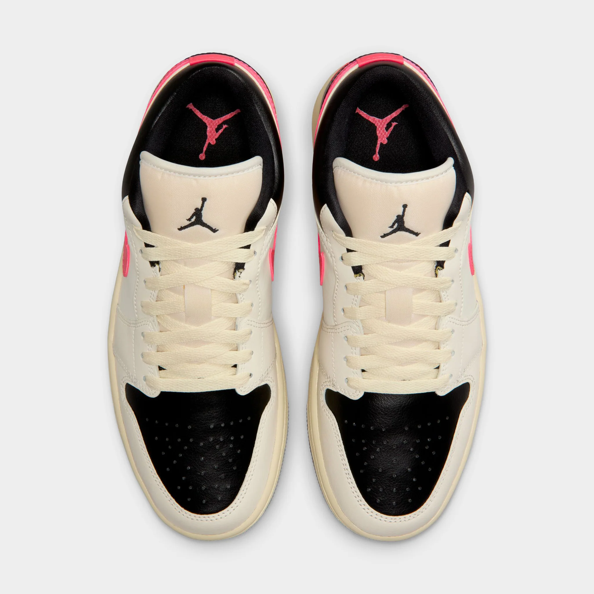 Jordan Women's 1 Low Pale Ivory / Racer Pink - Black - Image 7