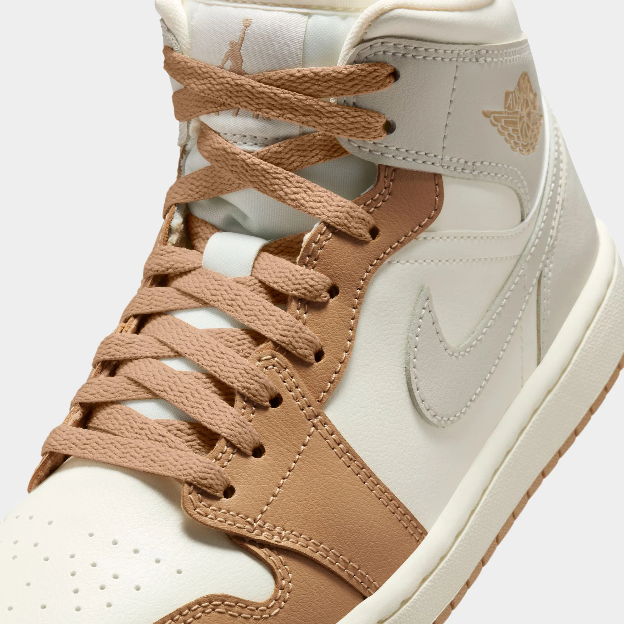 Jordan Women's 1 Mid Ale Ivory / Light Orewood Brown - Hemp - Image 3