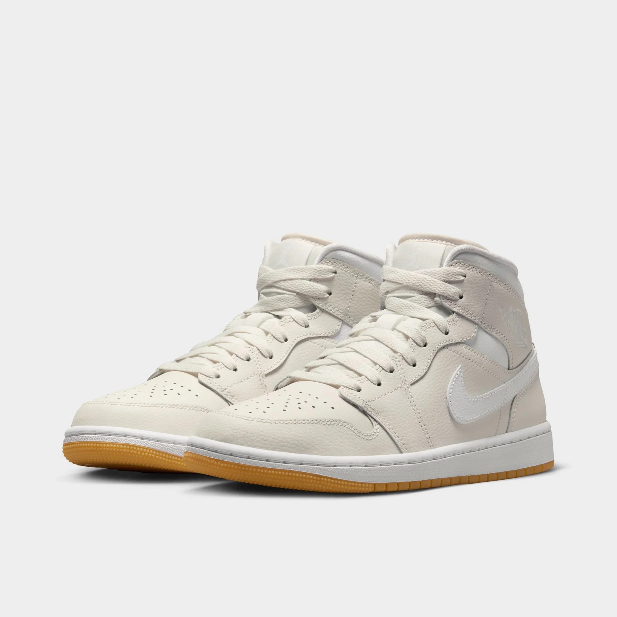 Jordan Women's 1 Mid Phantom / White - Gum - Image 2