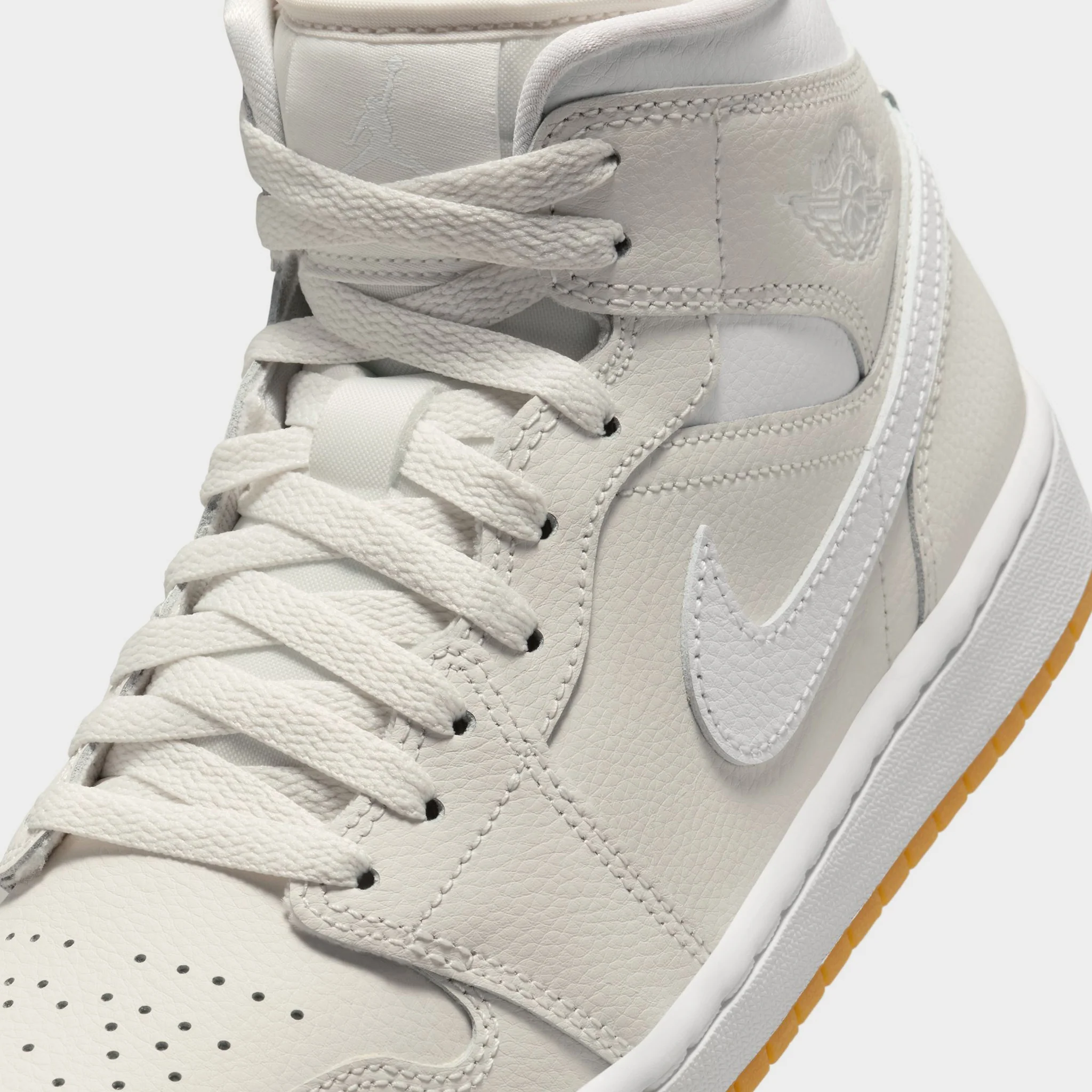 Jordan Women's 1 Mid Phantom / White - Gum - Image 3