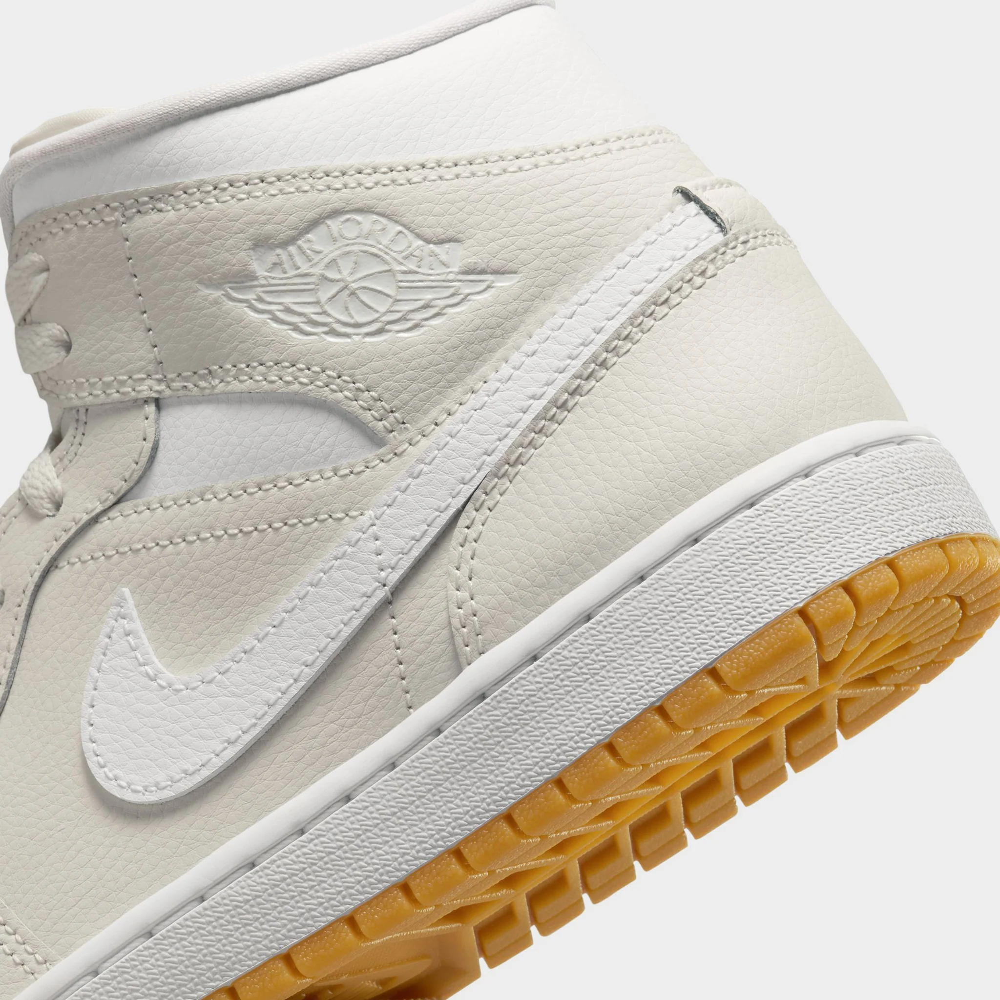 Jordan Women's 1 Mid Phantom / White - Gum - Image 7