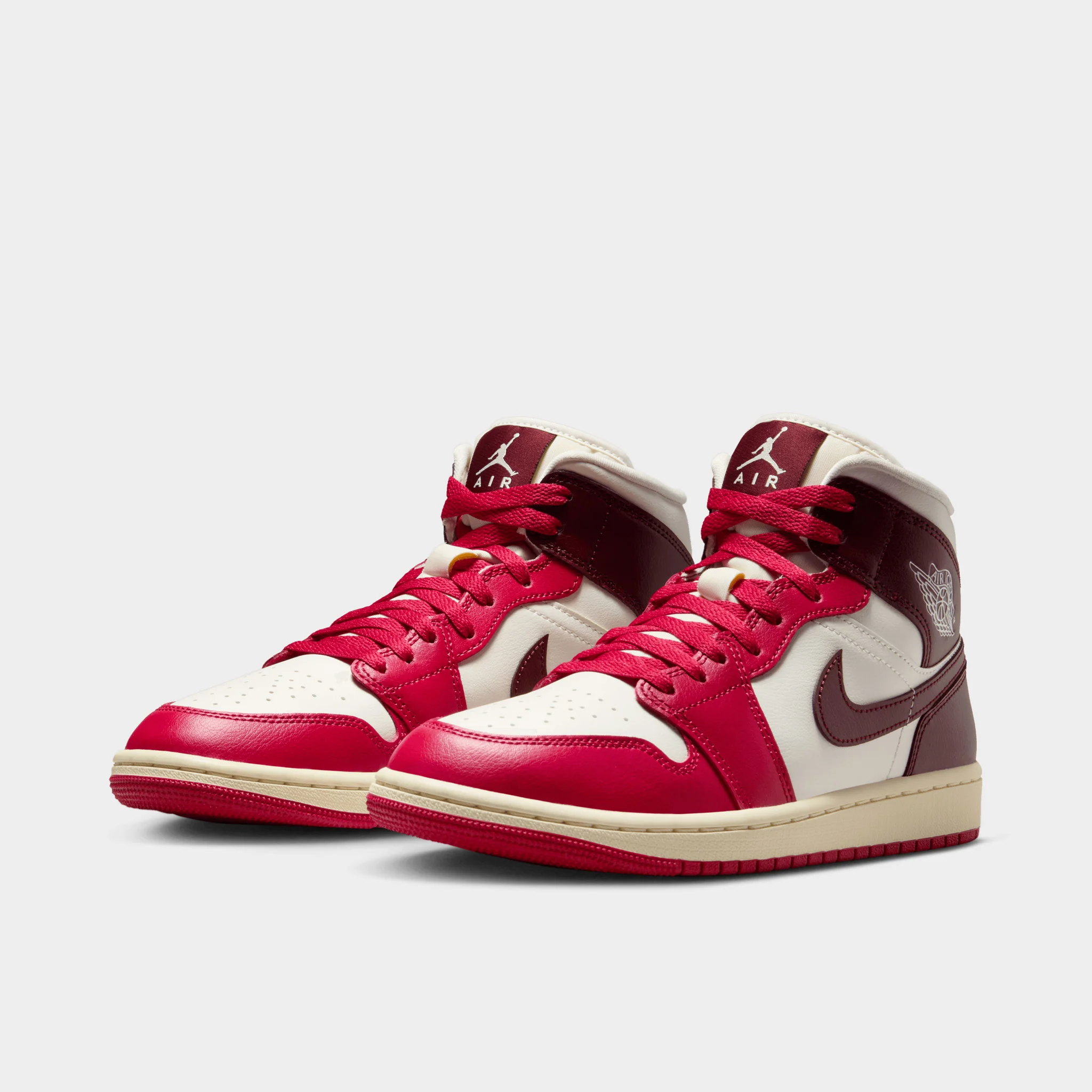 Jordan Women's 1 Mid Sail / Dark Team Red - Mystic Hibiscus - Image 2