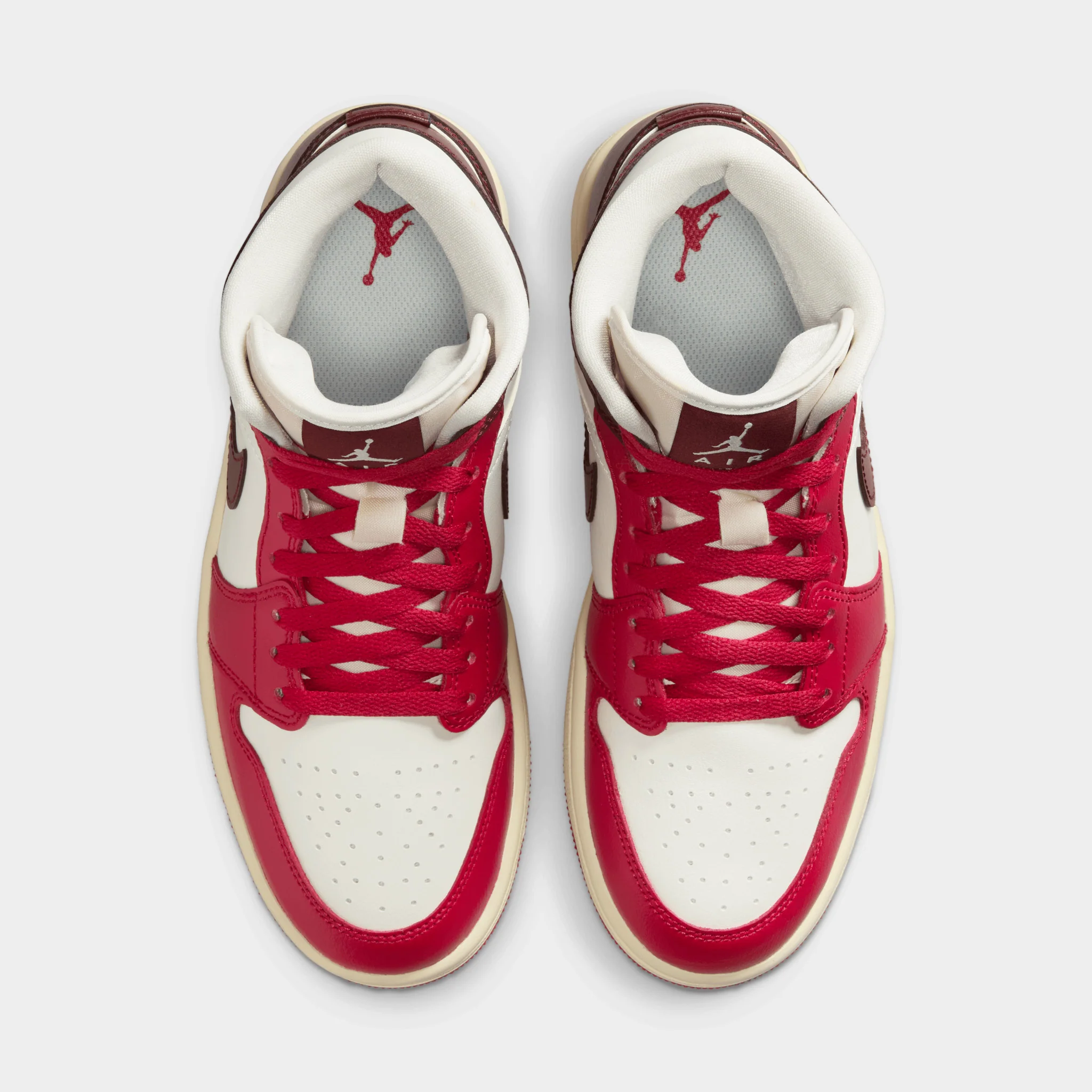 Jordan Women's 1 Mid Sail / Dark Team Red - Mystic Hibiscus - Image 5
