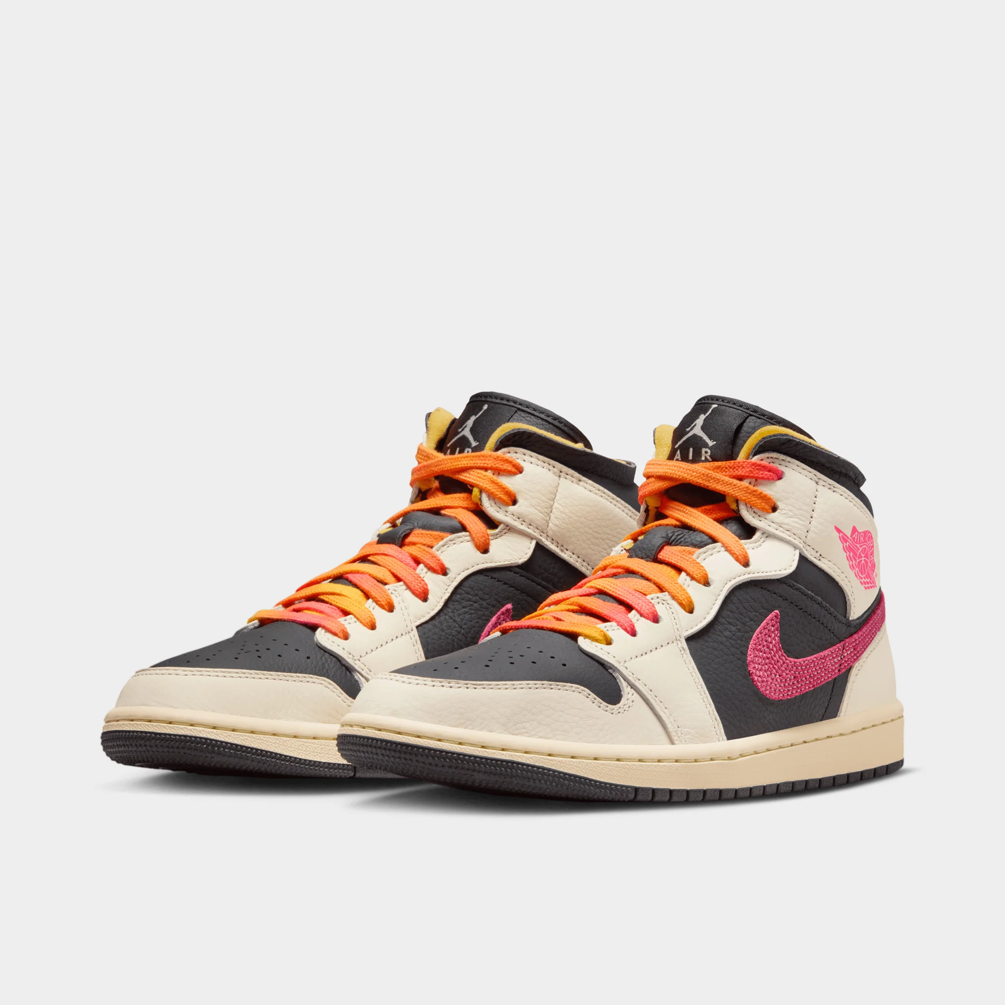 Jordan Women's 1 Mid SE Pale Ivory / Racer Pink - Black - Image 2