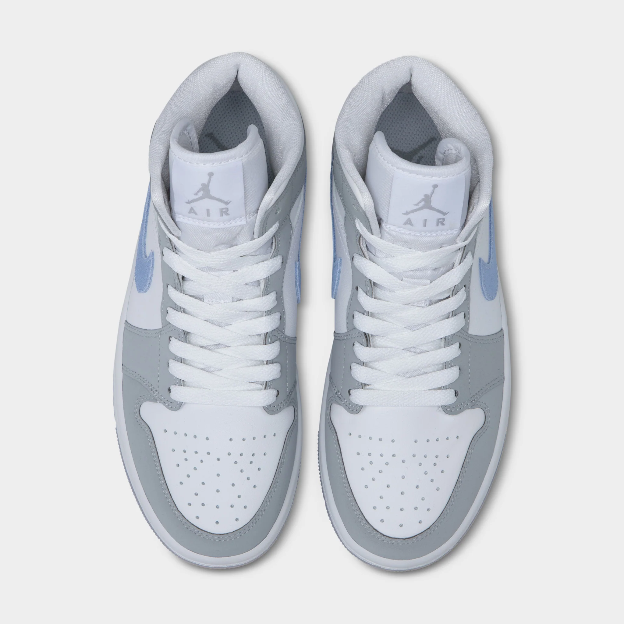 Jordan Women's 1 Mid White / Aluminum - Wolf Grey - Image 4