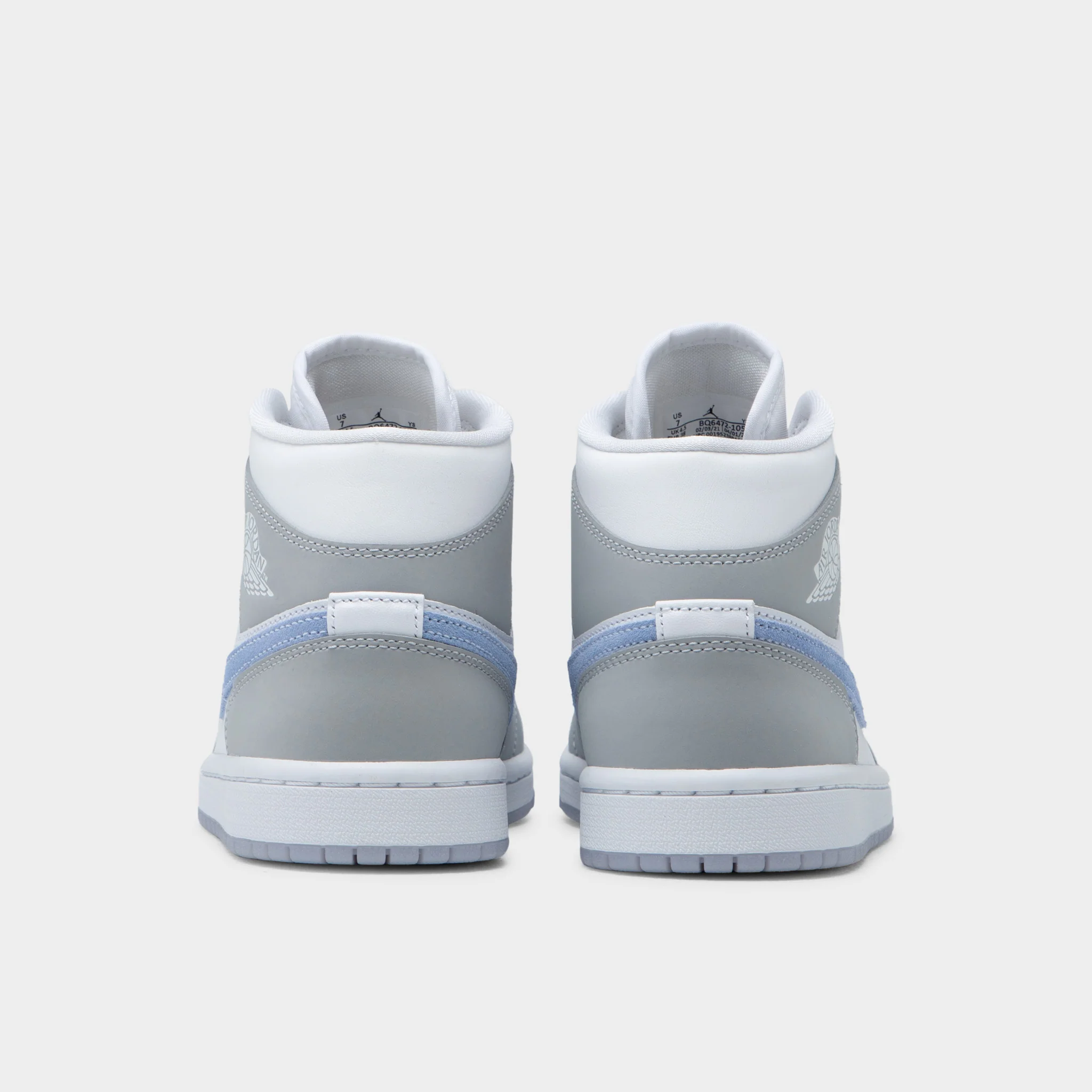 Jordan Women's 1 Mid White / Aluminum - Wolf Grey - Image 5