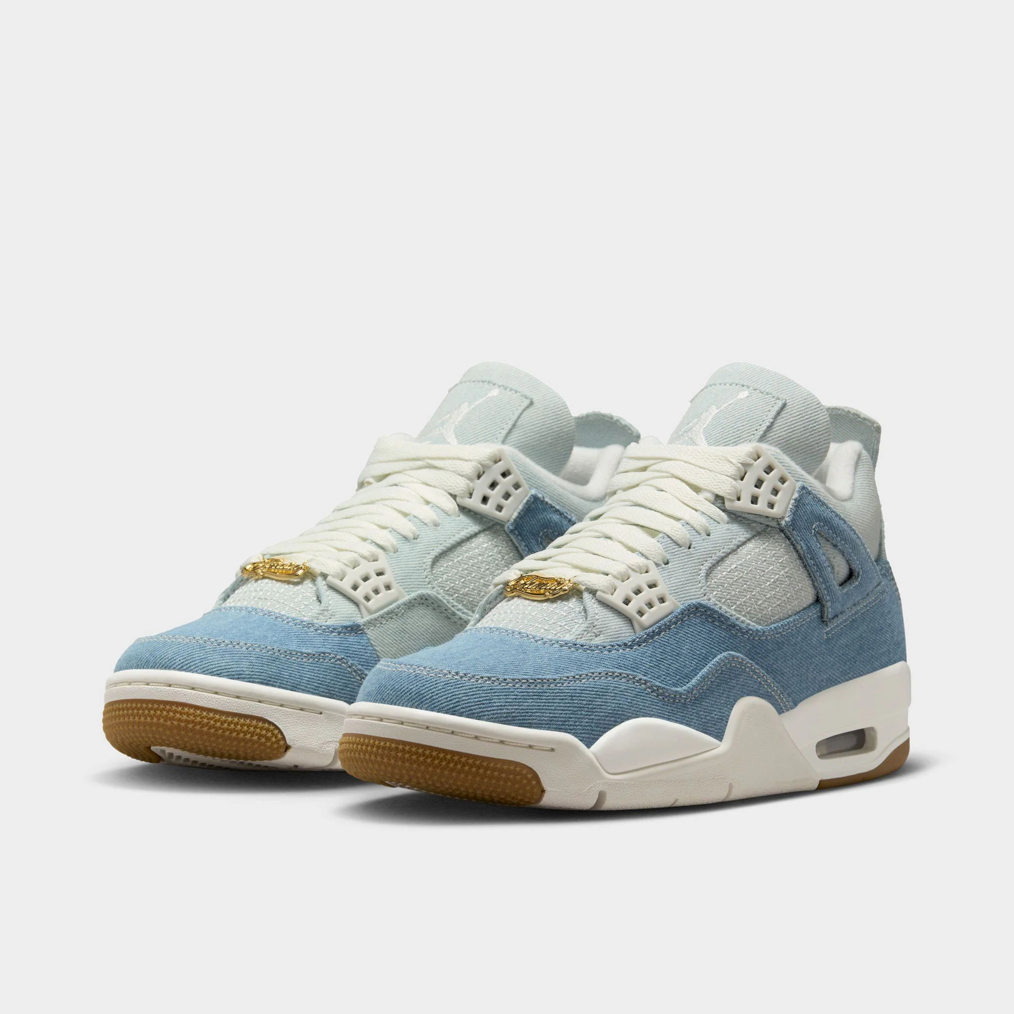 Jordan Women's 4 Retro Sail / Gum Light Brown - Worn Denim - Image 2