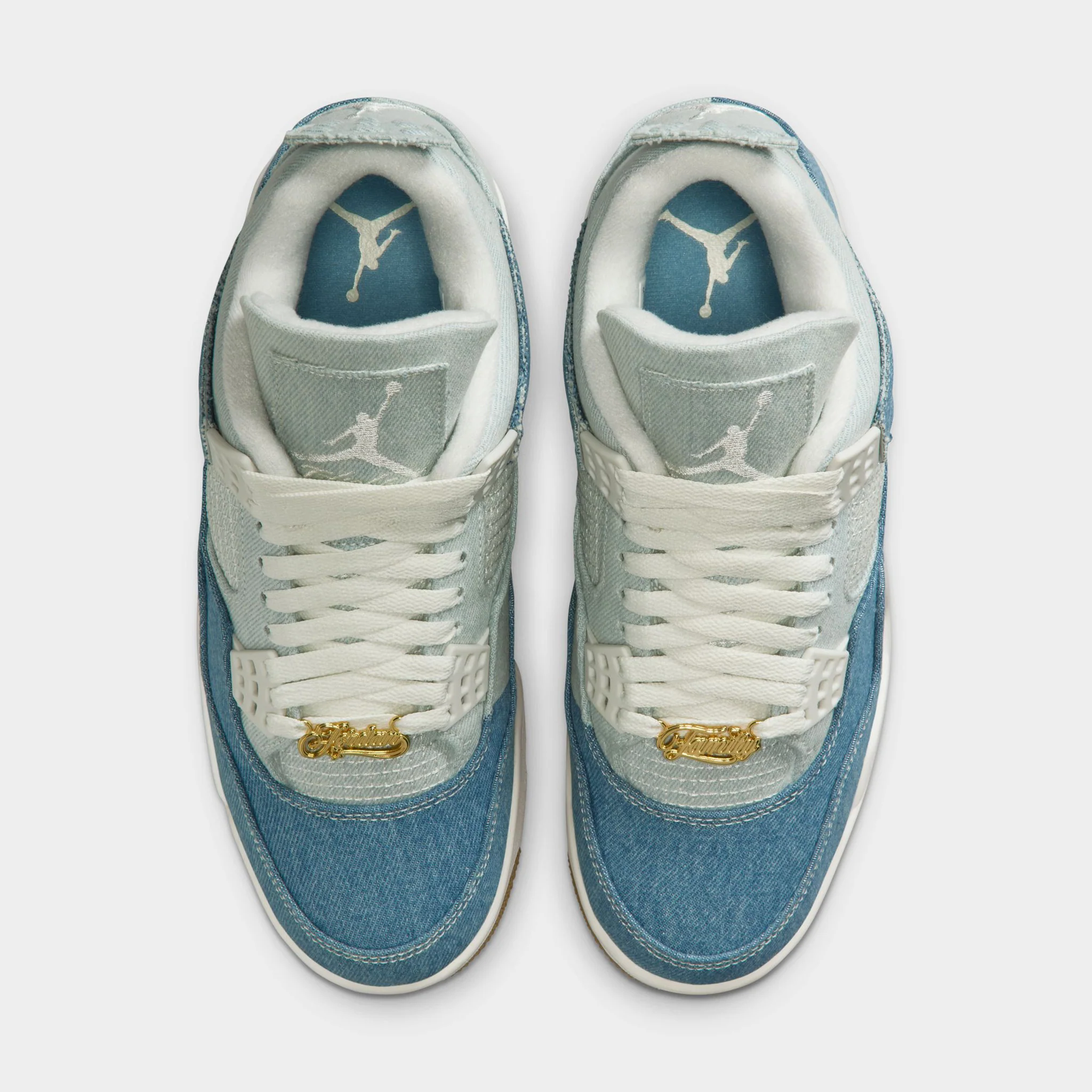 Jordan Women's 4 Retro Sail / Gum Light Brown - Worn Denim - Image 5