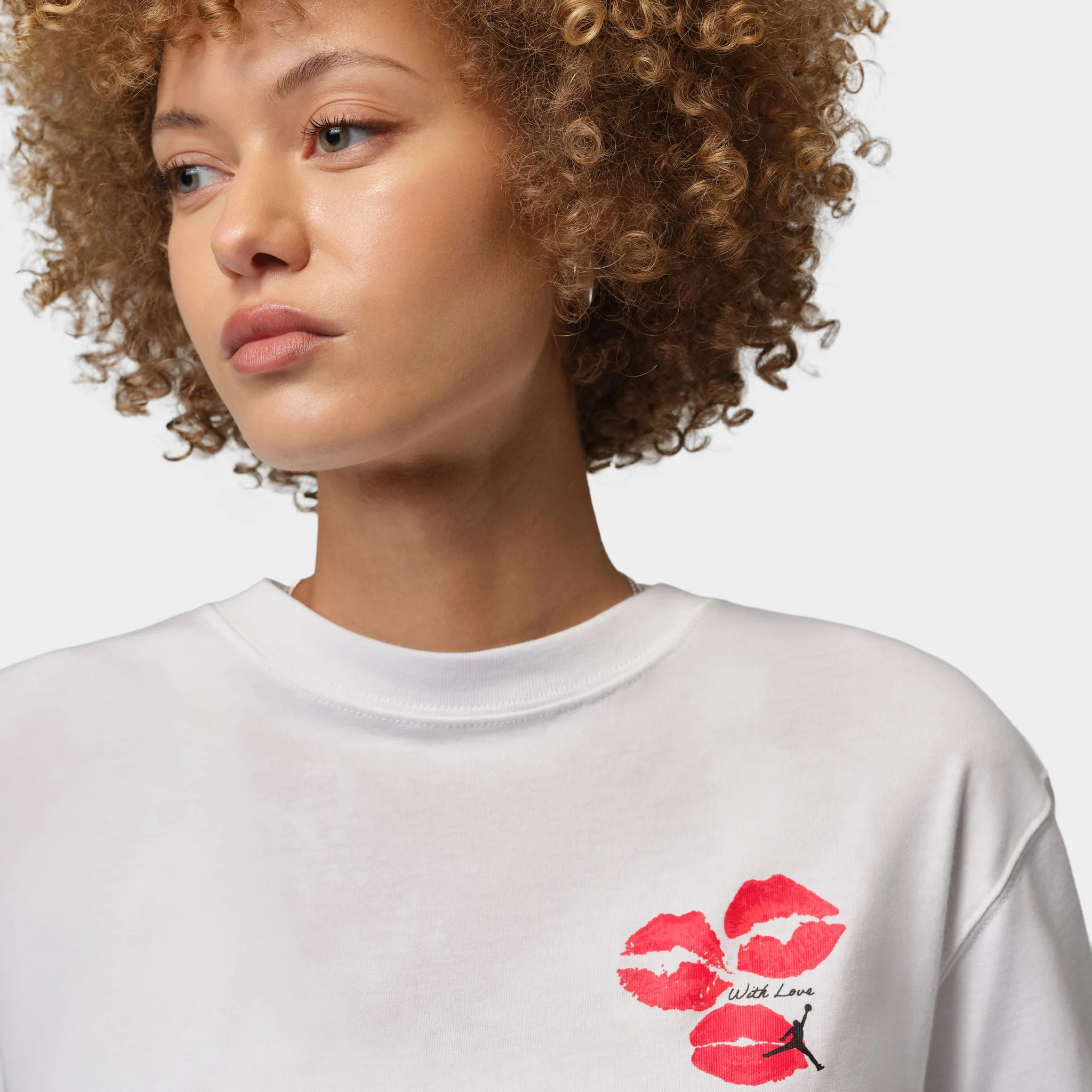 Jordan Women's Flight GF GFX Tee Kiss White / Black - Image 3