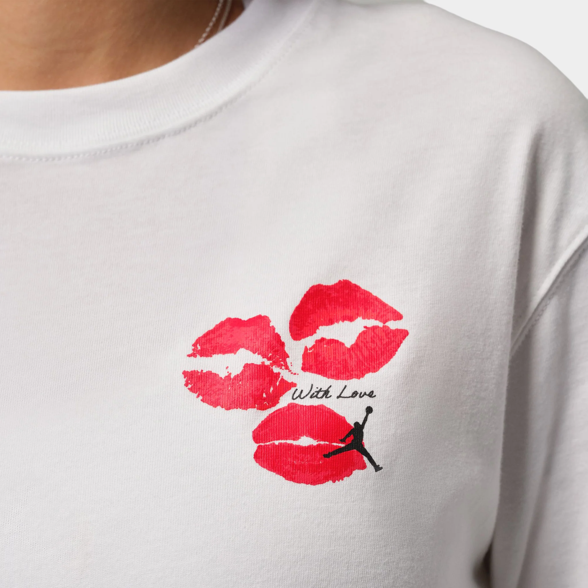 Jordan Women's Flight GF GFX Tee Kiss White / Black - Image 4