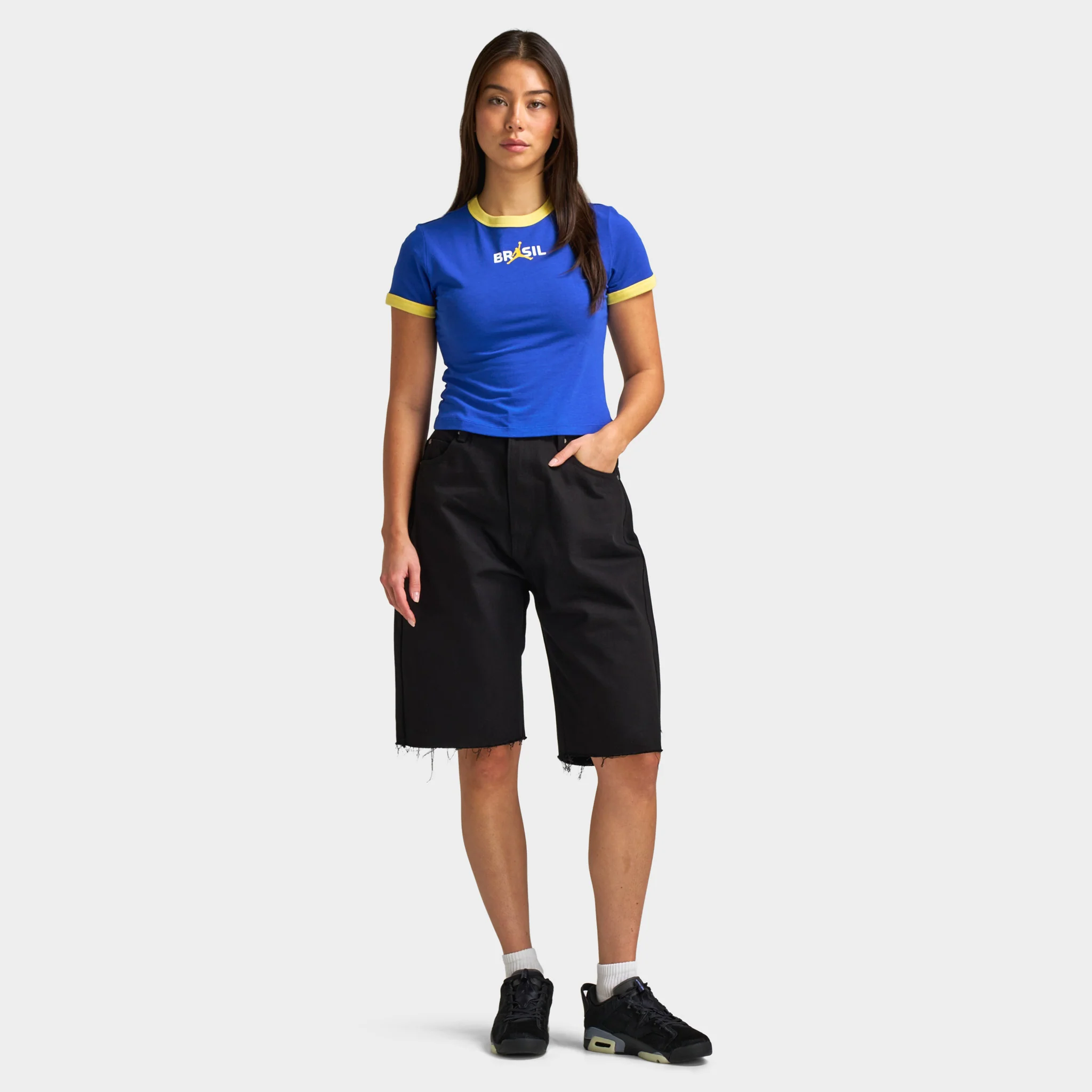 Jordan Women's Retro Girlfriend Crew P6 Old Royal / Yellow Pulse - Image 5