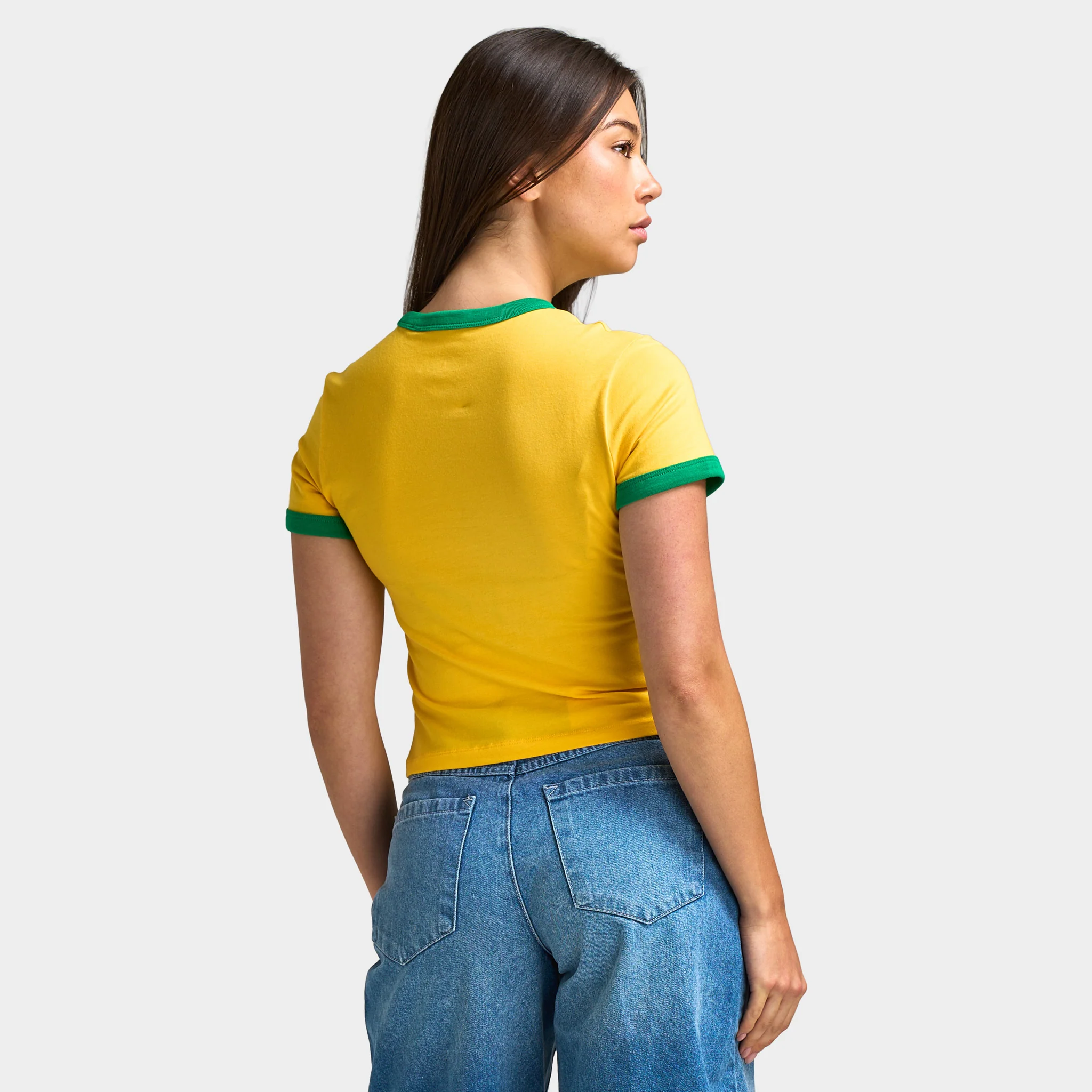 Jordan Women's Retro Girlfriend Crew P6 Varsity Maize / Lucky Green - Image 2