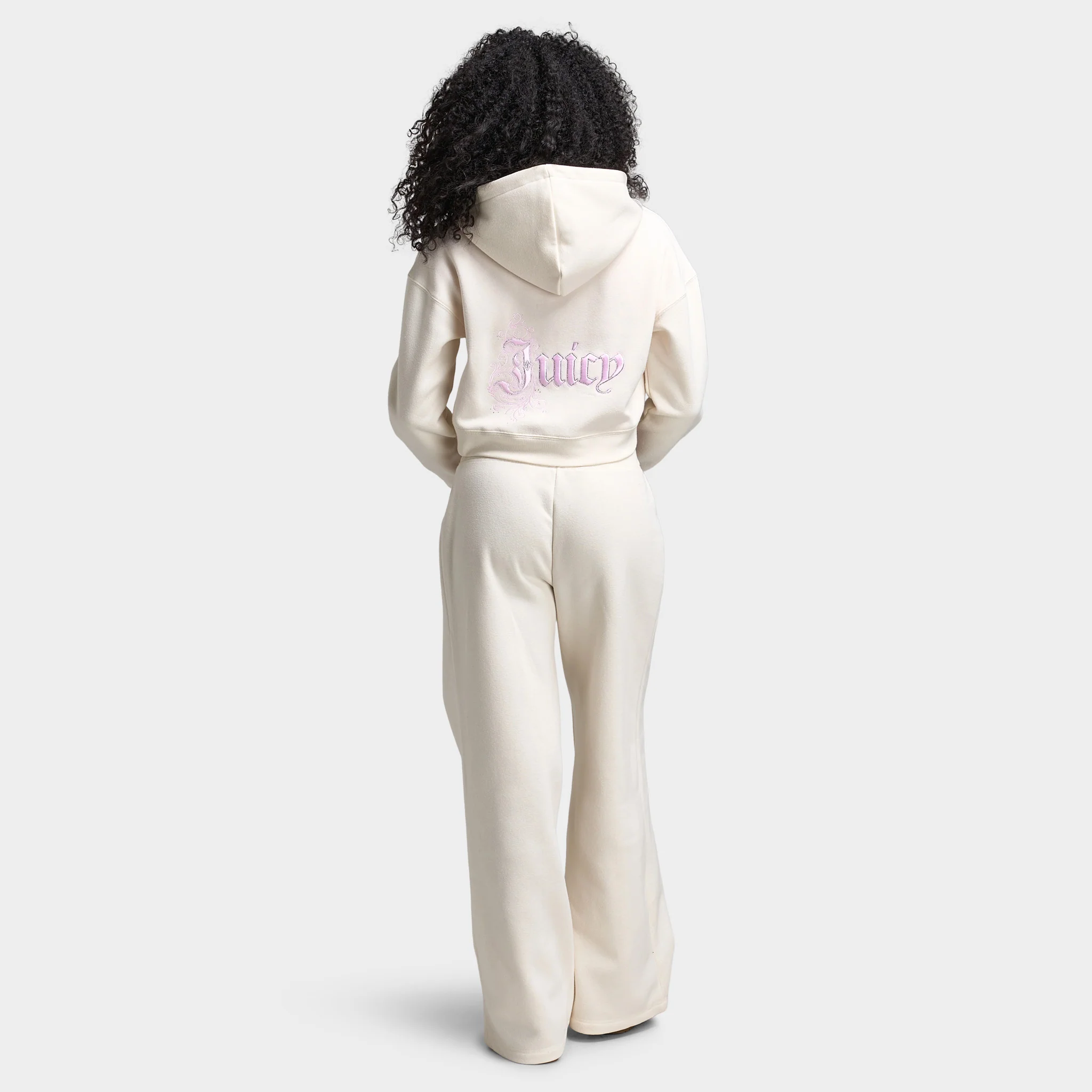 Juicy Couture Cropped Fullzip Hoodie Cloud / Cherry Blossom - Image 5