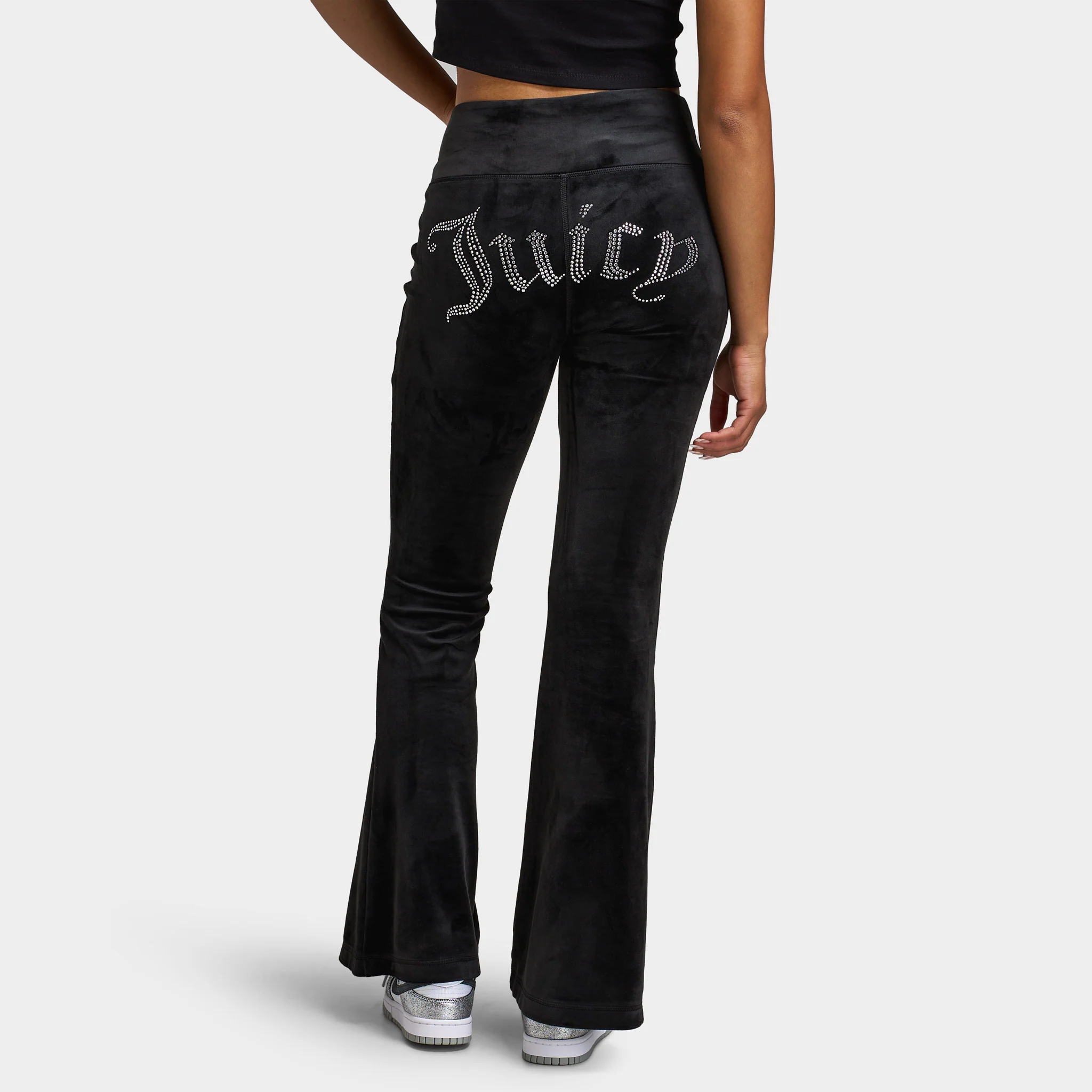 Juicy Couture Luxe Velour Flared Track Pants / Liquorice - Image 2
