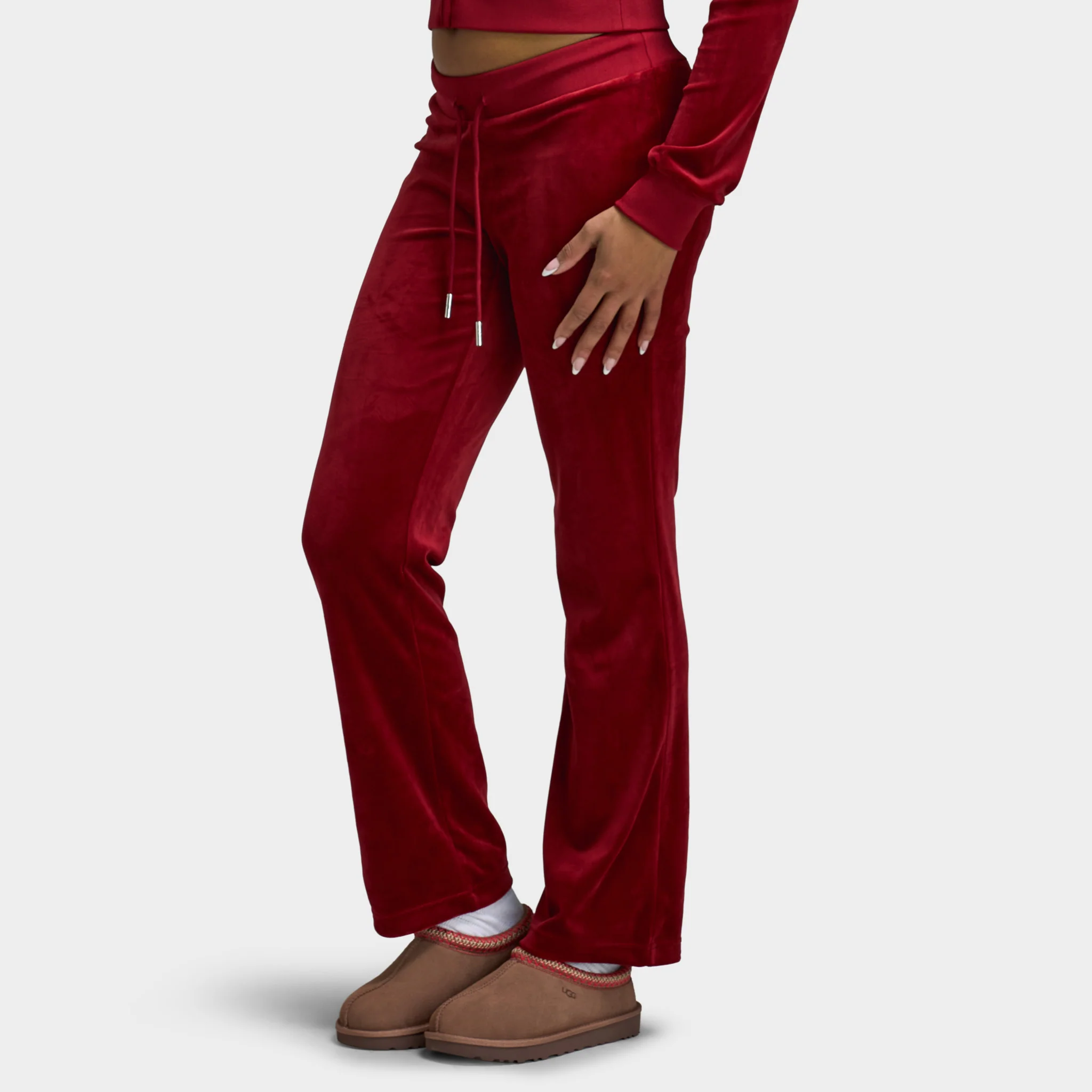 Juicy Couture OG Big Bling Velour Track Pants / Red Dahlia - Image 3