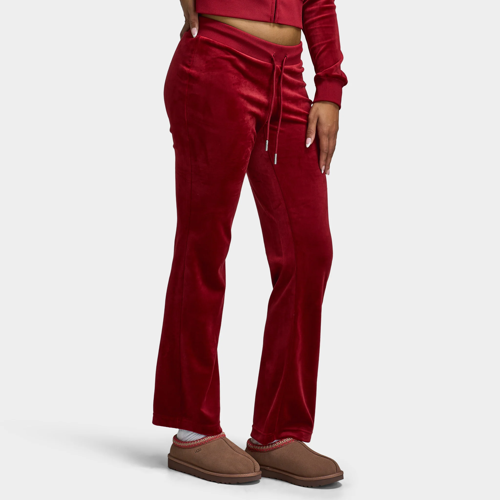 Juicy Couture OG Big Bling Velour Track Pants / Red Dahlia - Image 4