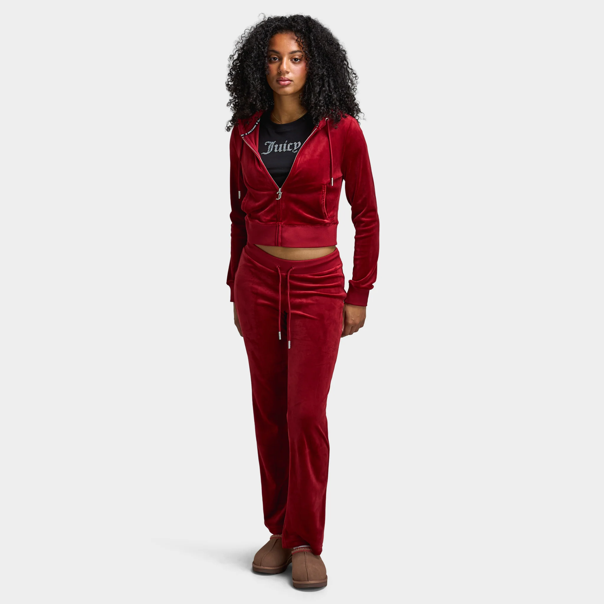 Juicy Couture OG Big Bling Velour Track Pants / Red Dahlia - Image 6