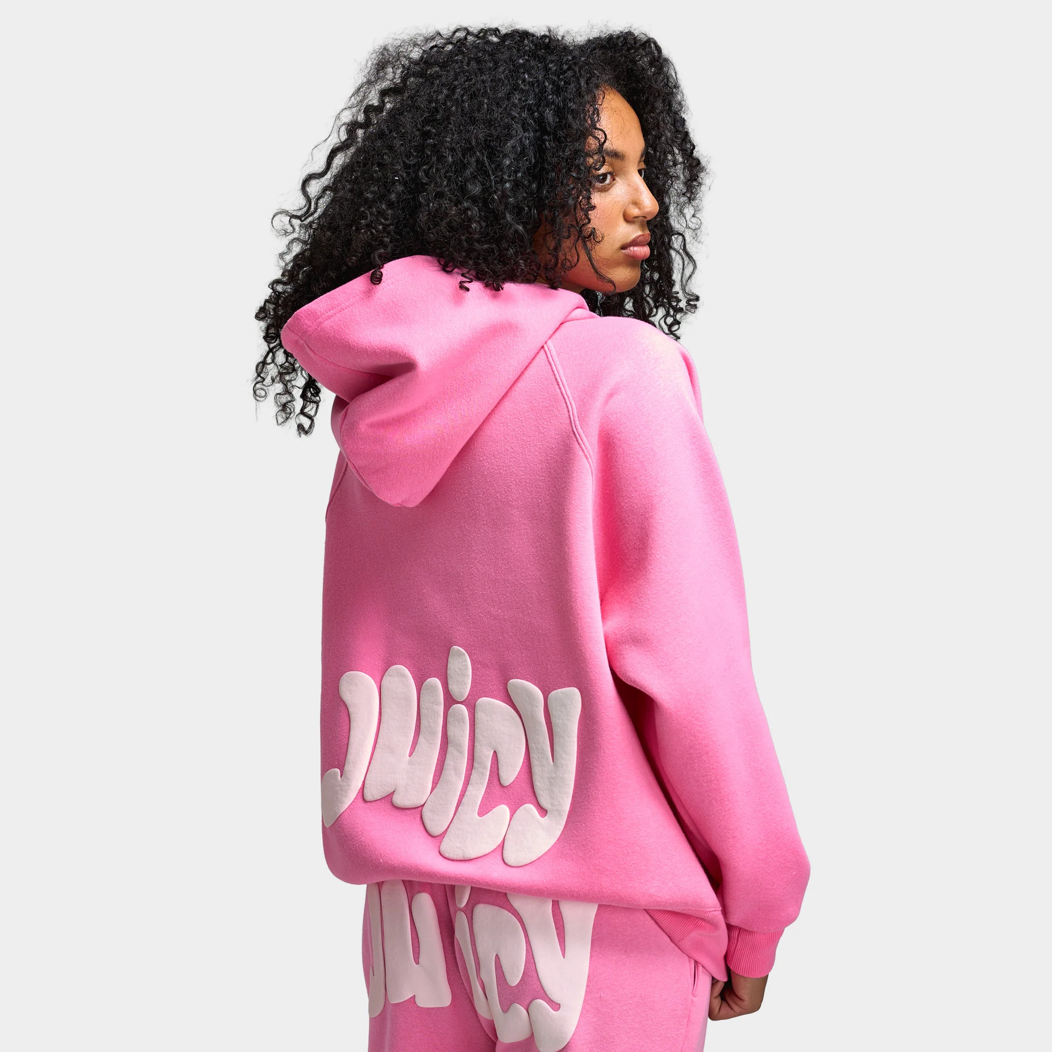 Juicy Couture Raglan Fleece Oversized Hoodie Sachet Pink / Soft Glow - Image 2